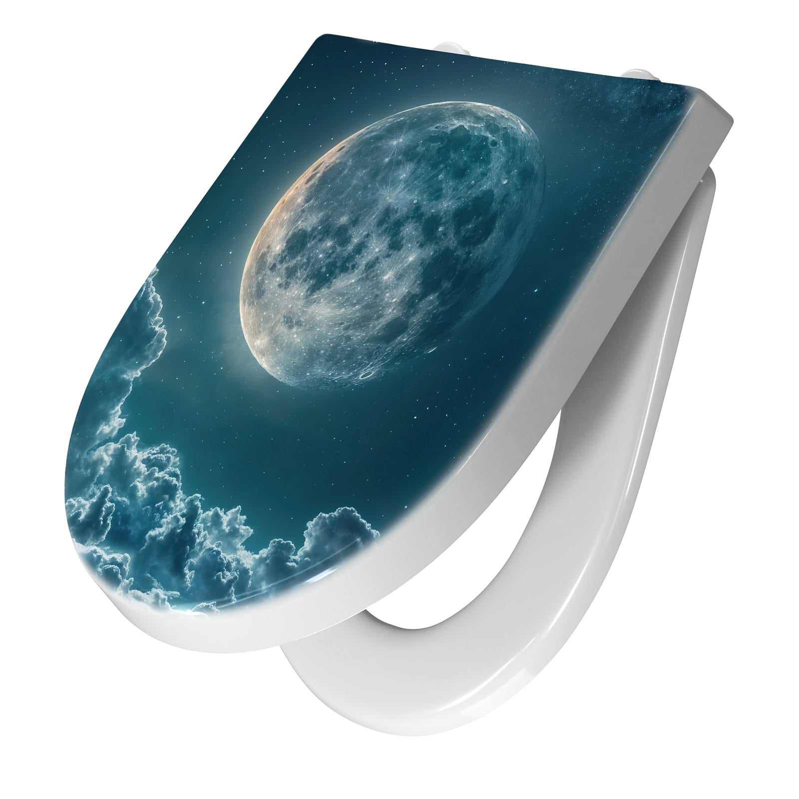 WC-Sitz mit Absenkautomatik Mond über Wolken