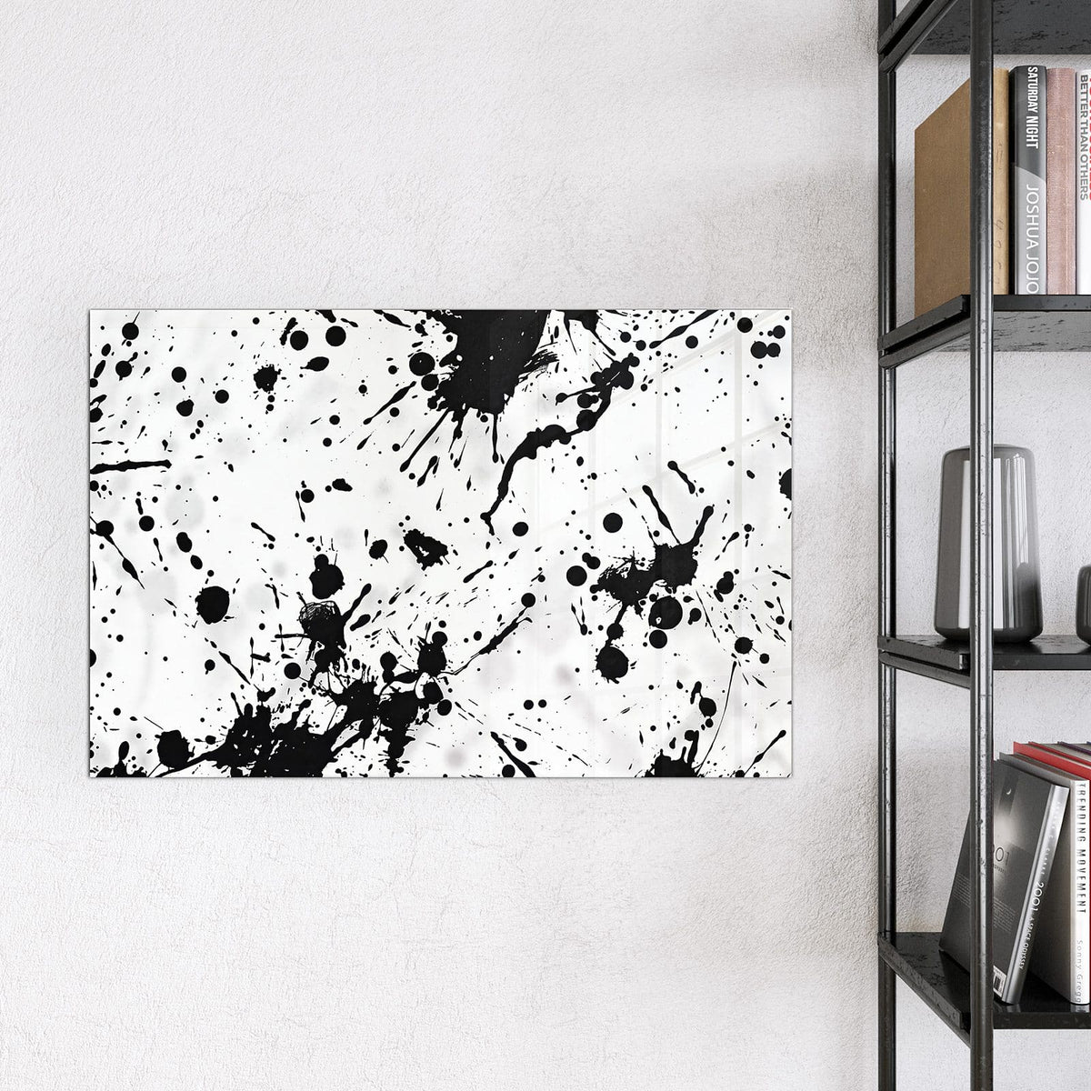 Magnettafel - Tintenspritzer – Schwarze Tintenspritzer auf Weiß