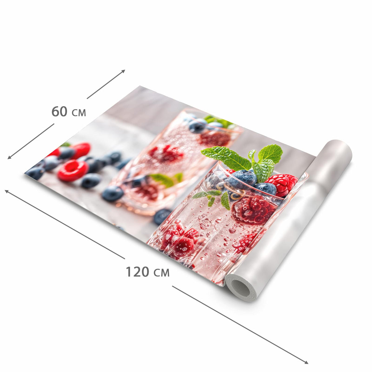 Küchenteppich mit Motiv Cocktail Beeren in der Grösse 60x240 cm für sicheres Aufbewahren