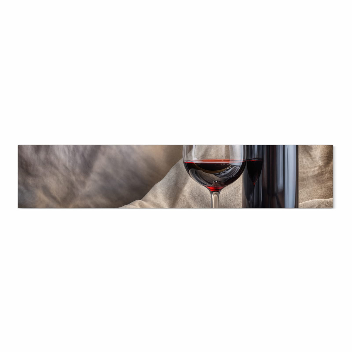 Formstabiler Küchenteppich mit Motiv Wein mit Glas in Frontansicht
