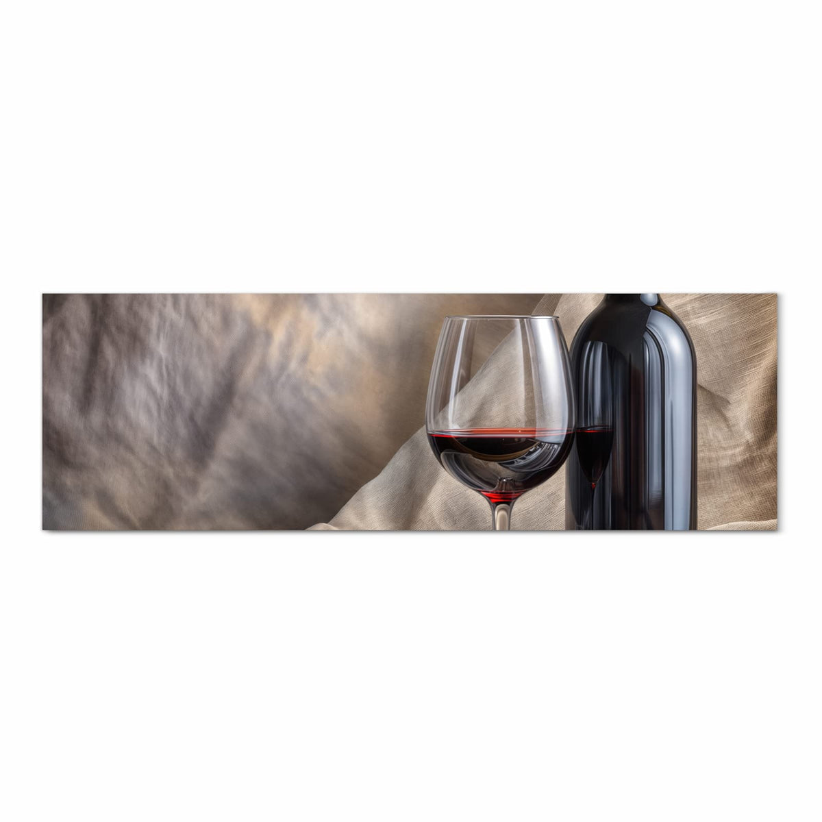 Zeitsparender Küchenteppich mit Motiv Wein mit Glas in Frontansicht für die Küche