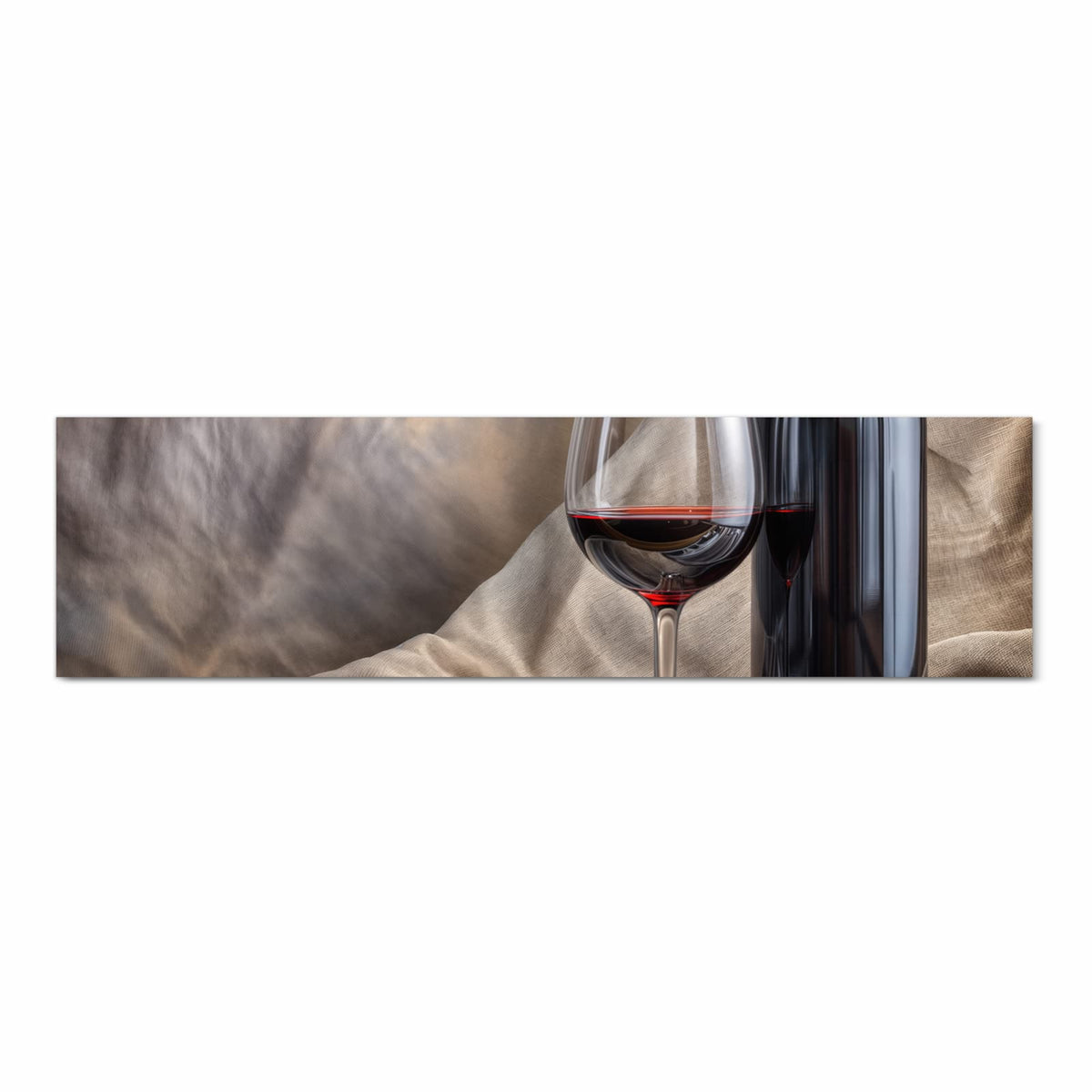 Pflegeleichter Küchenläufer mit Motiv Wein mit Glas in Frontansicht