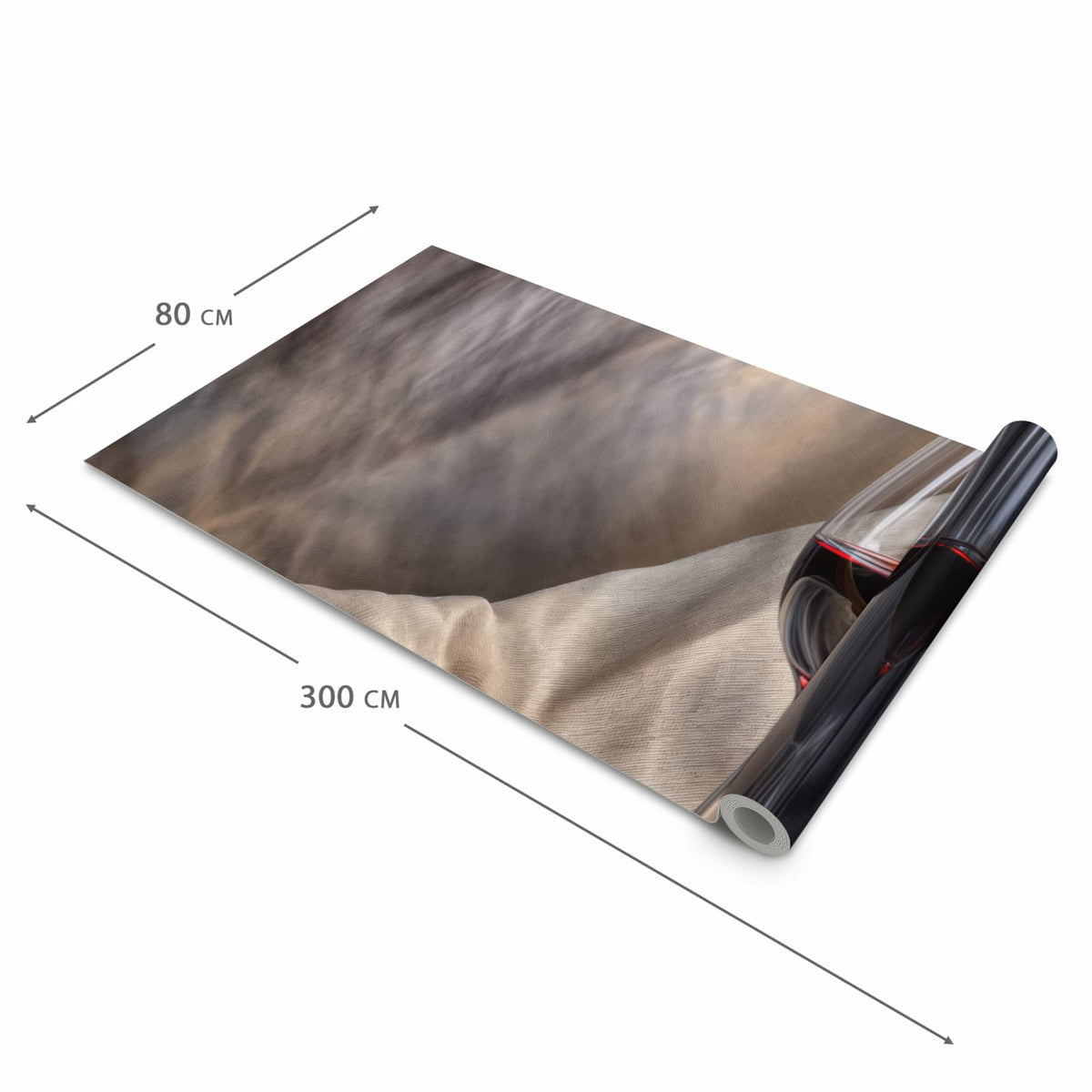 Bodenschonender rutschfester Küchenteppich mit Motiv Wein mit Glas in der Grösse 60x240 cm