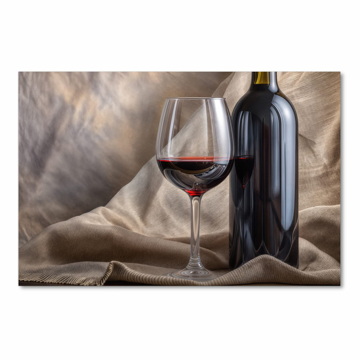Küchenteppich mit Motiv Wein mit Glas in Frontansicht für sichere Aufbewahrung