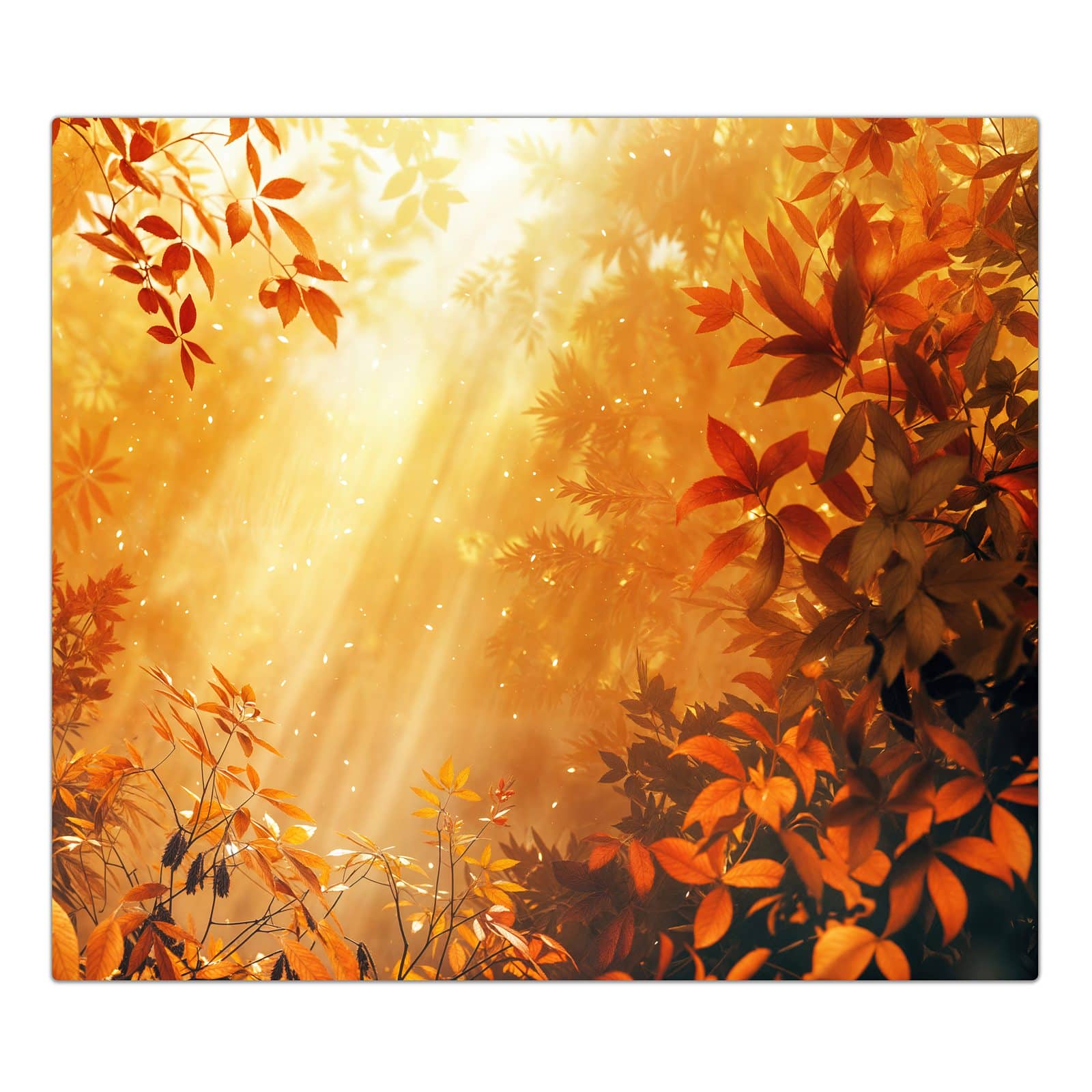 1-teilige Abdeckplatte Induktionsherd mit Herbstlicher Wald-Motiv in der Frontansicht #grösse_1-Teilig (60x52cm)