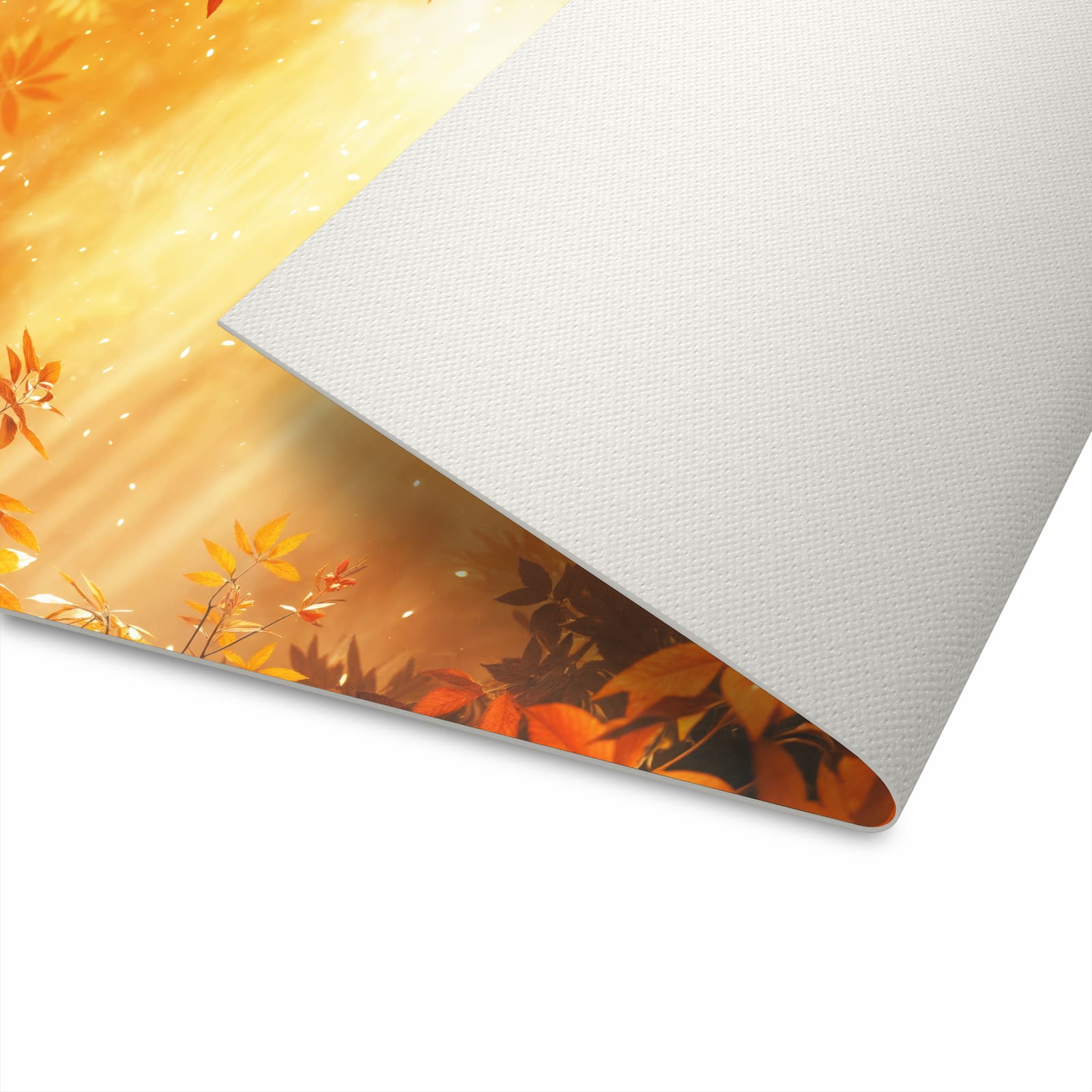 Pflegeleichter großer Küchenteppich mit Motiv Herbstlicher Wald in der Unterseite