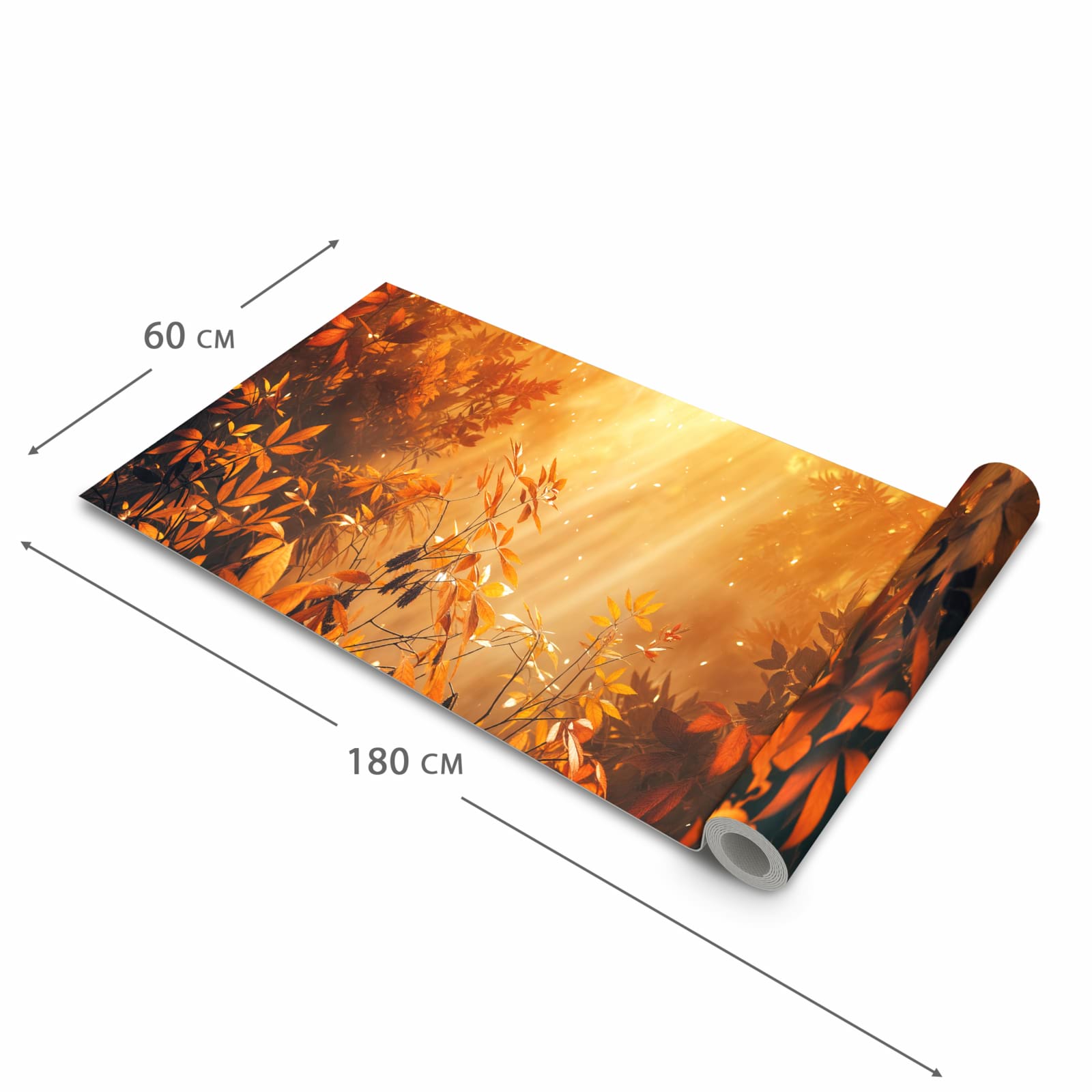 Waschbarer rutschfester Küchenläufer mit Motiv Herbstlicher Wald in der Größe 60x180 cm