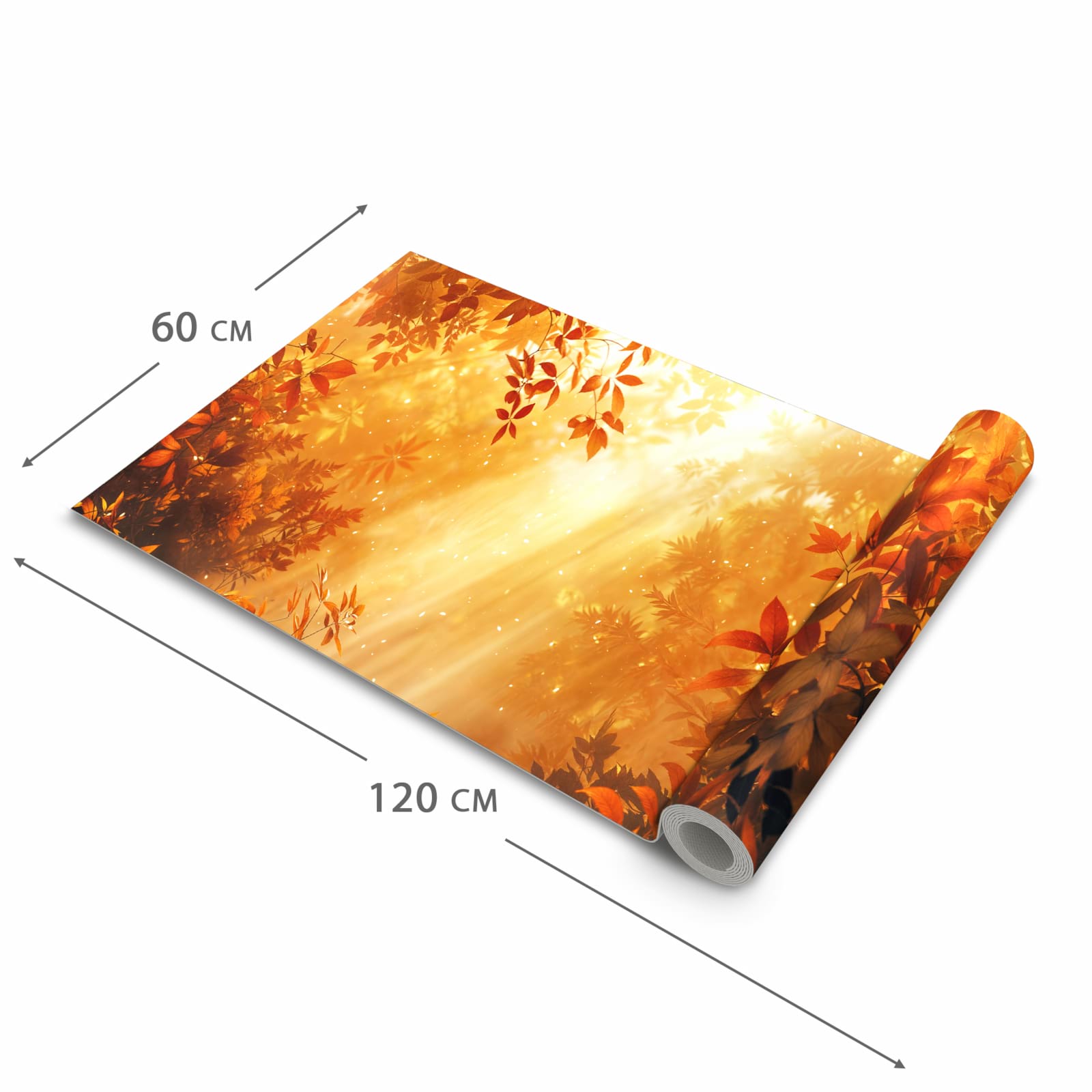 Hygienischer rutschfester Küchenläufer mit Motiv Herbstlicher Wald in der Grösse 60x180 cm