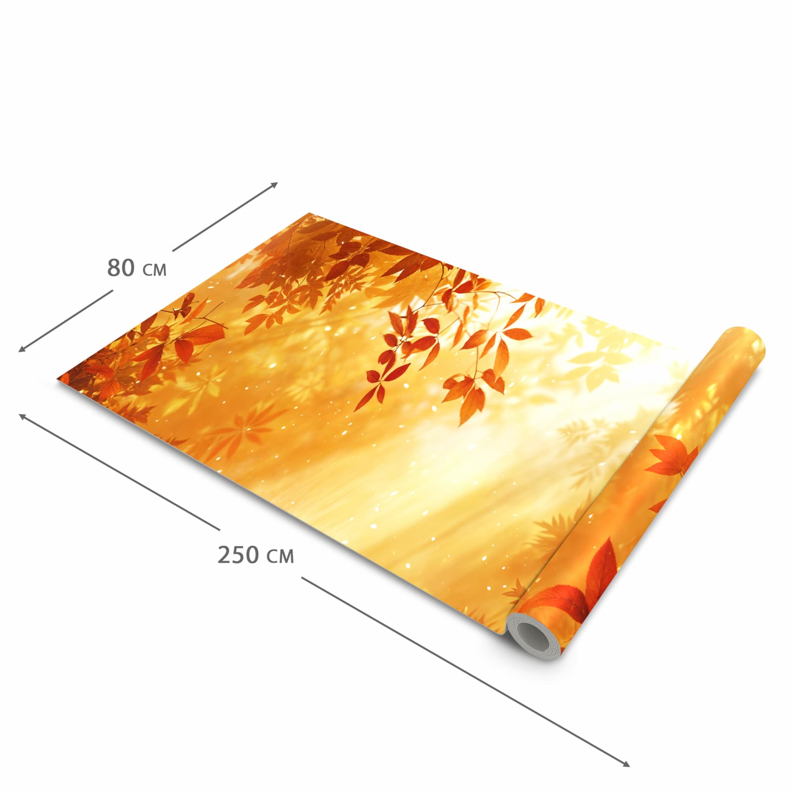 Bodenschonender abwaschbarer Küchenteppich mit Motiv Herbstlicher Wald in der Grösse 60x180 cm