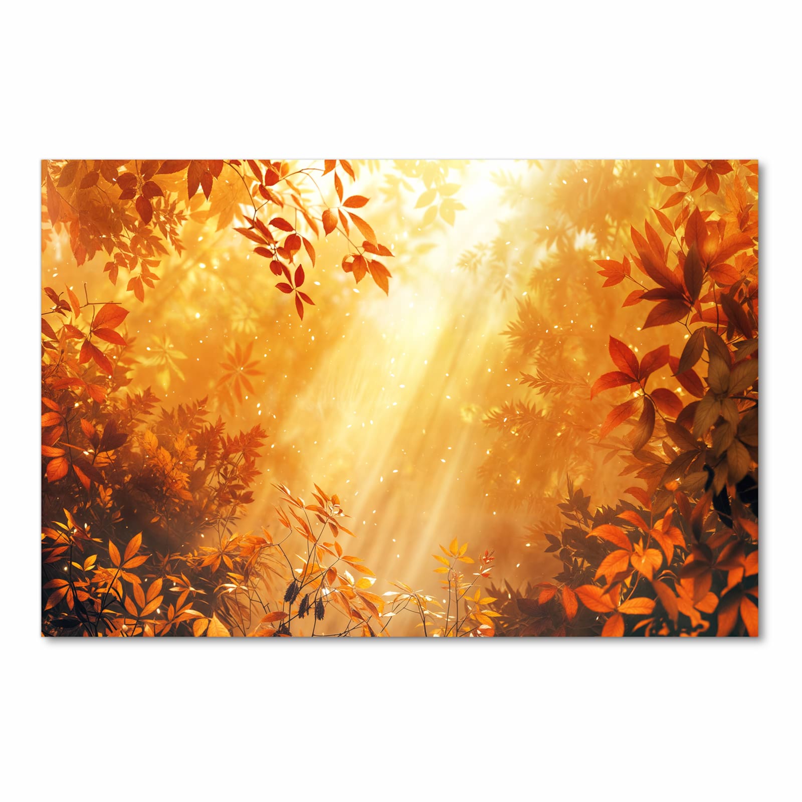 Wasserabweisender rutschfester Küchenteppich mit Motiv Herbstlicher Wald in Frontansicht