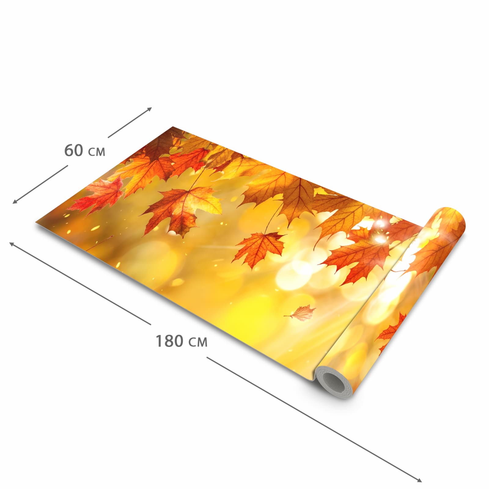 Wasserabweisender Küchenteppich mit Motiv Herbstblätter Sonne in der Grösse 60x150 cm