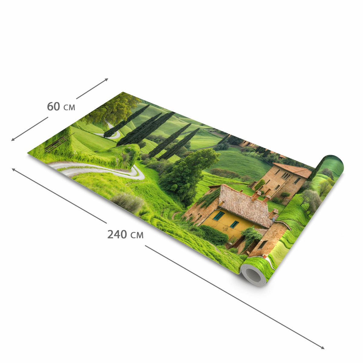 Feuchtigkeitsresistenter dünner Küchenteppich mit Motiv Landschaft Italien in der Grösse 60x150 cm