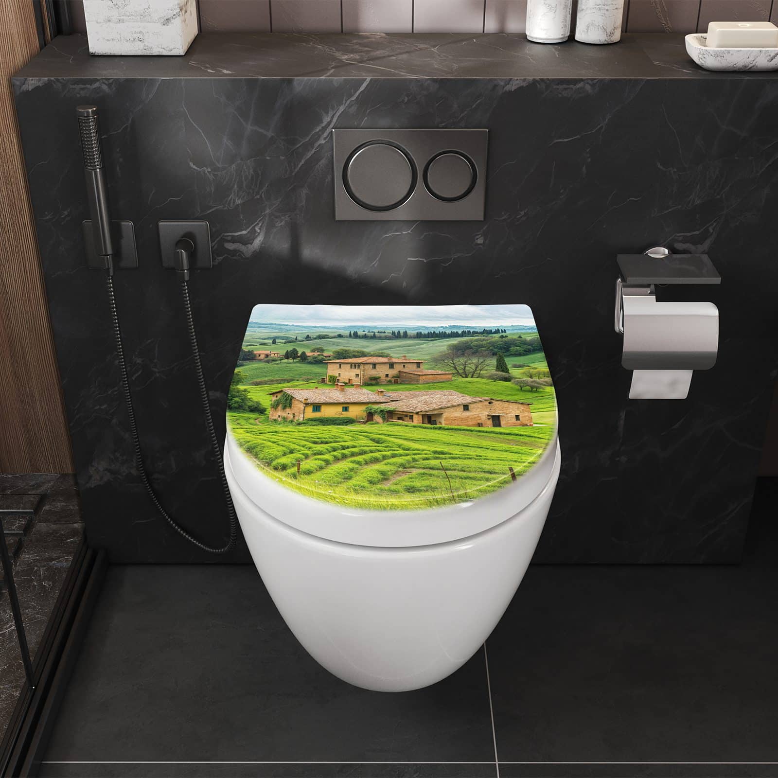 WC-Sitz mit Absenkautomatik Landschaft Italien