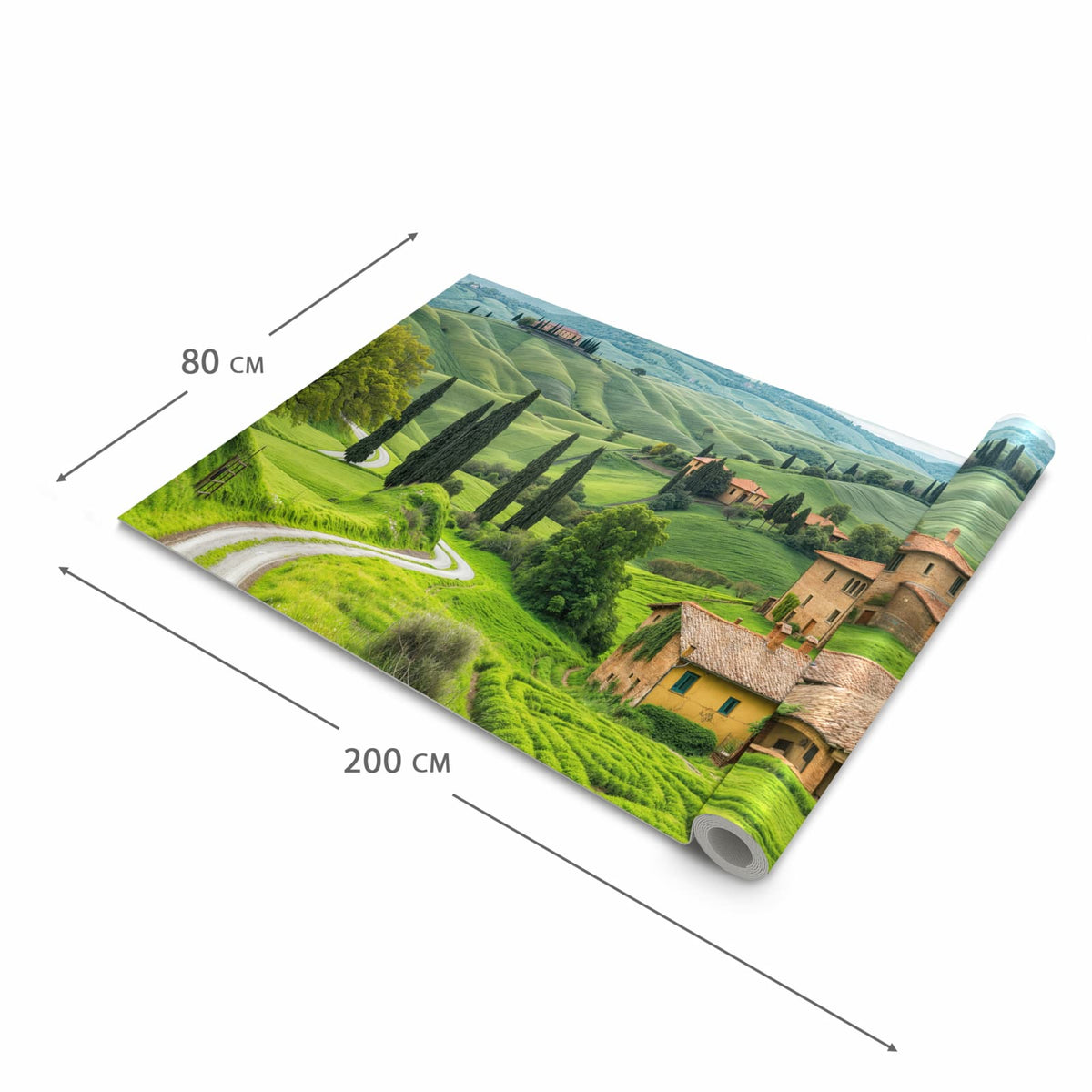 Farbbeständiger waschbarer Teppich Esstisch mit Motiv Landschaft Italien in der Grösse 60x150 cm