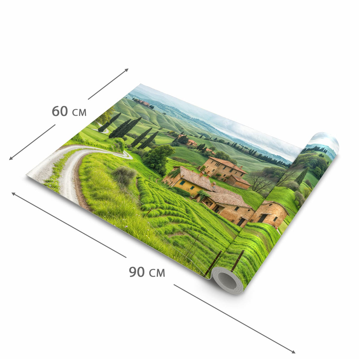 Bodenschonender waschbarer Teppich fürs Esszimmer mit Motiv Landschaft Italien in der Grösse 60x150 cm