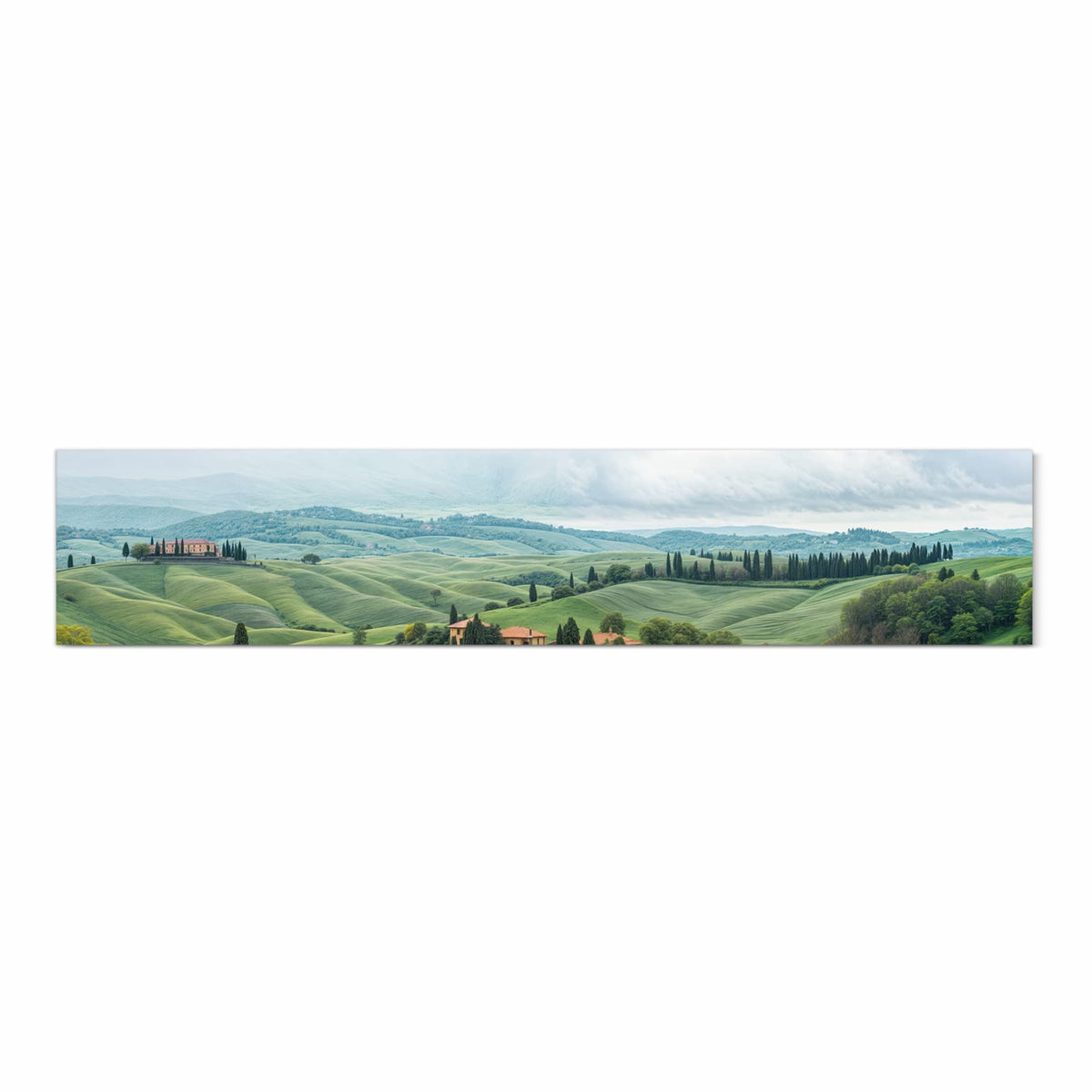 Flacher Küchenläufer mit Motiv Landschaft Italien in Frontansicht für die Küche
