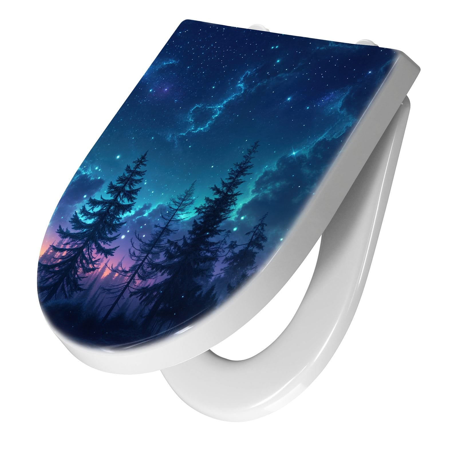 WC-Sitz mit Absenkautomatik Nachthimmel Wald