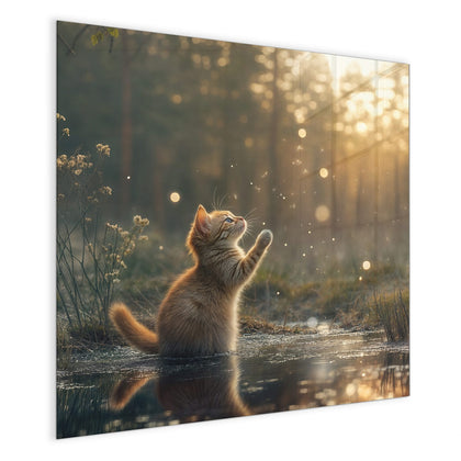 Magnettafel mit dem Motiv Kätzchen im Gegenlicht