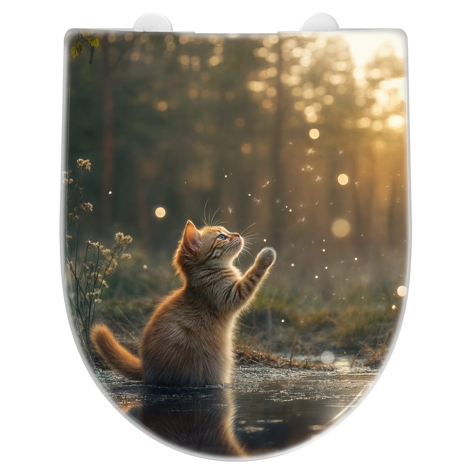 WC-Sitz mit Absenkautomatik Katze mit Marienkäfer