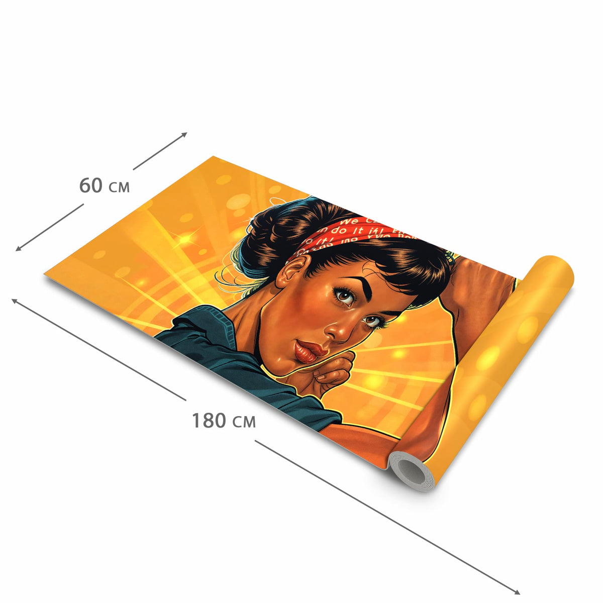 Bodenschonender Küchenteppich mit Motiv Motivationsposter in der Grösse 90x240 cm, waschbar