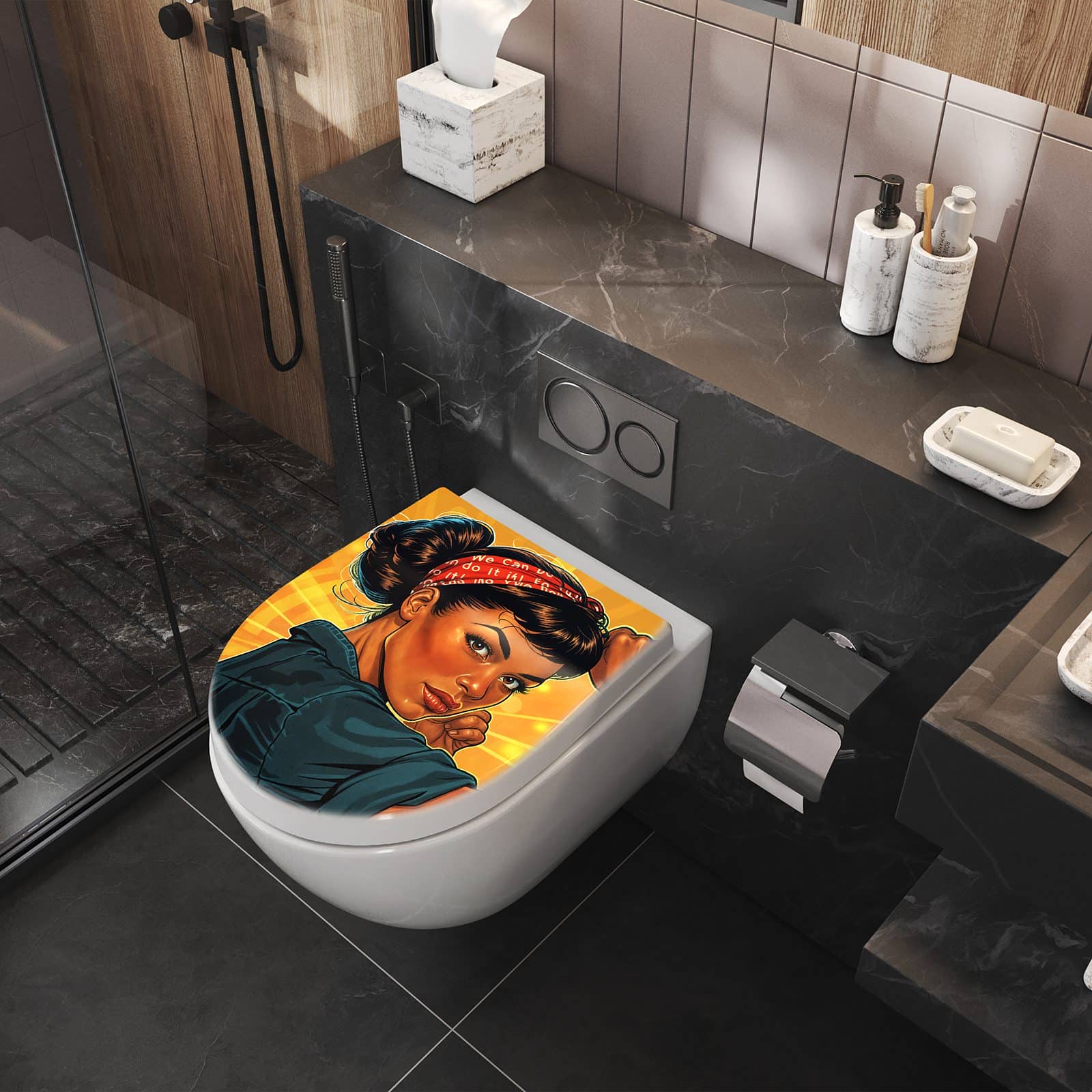 WC-Sitz mit Absenkautomatik Motivationsposter