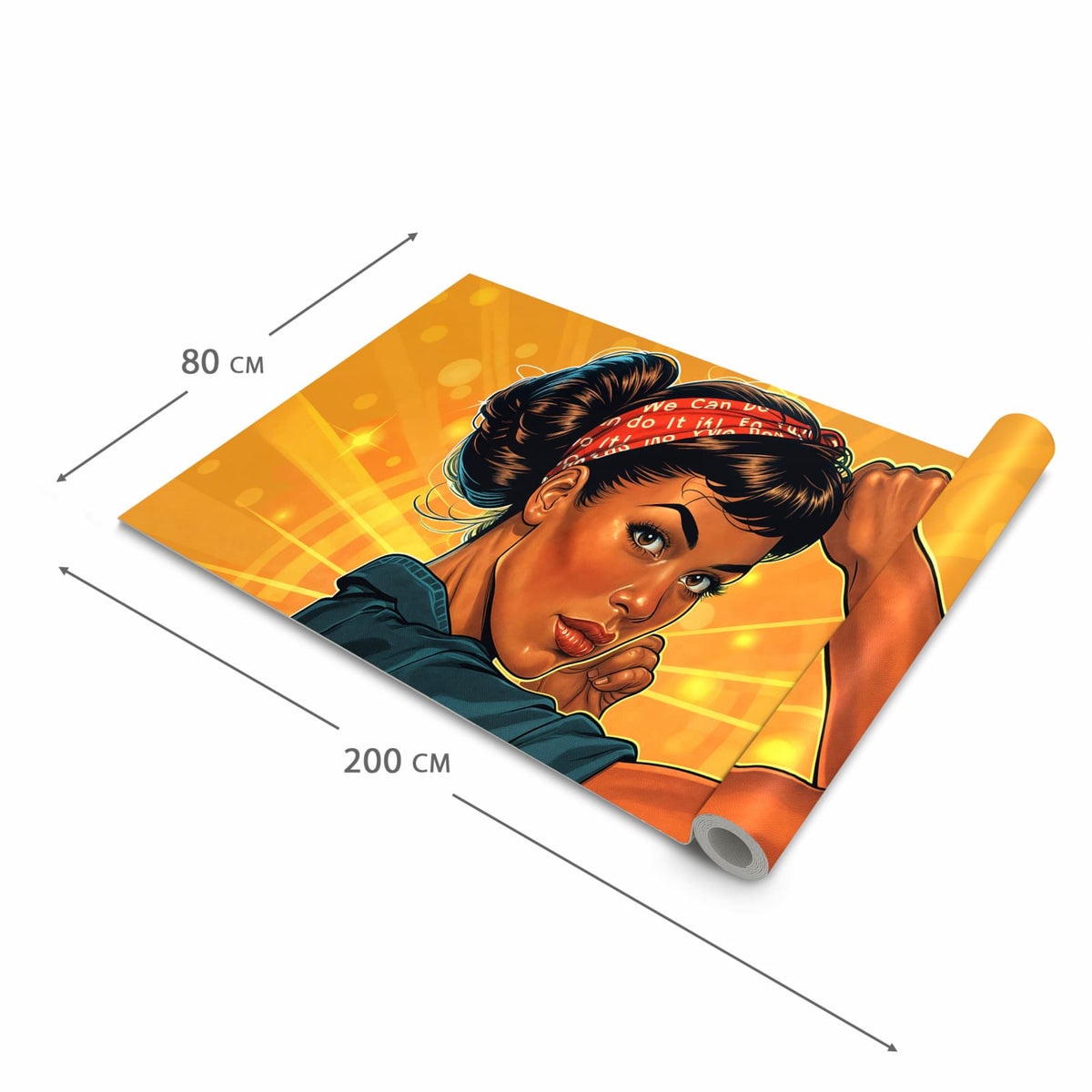 Küchenteppich mit Motiv Motivationsposter in der Grösse 90x240 cm für sicheres Aufbewahren