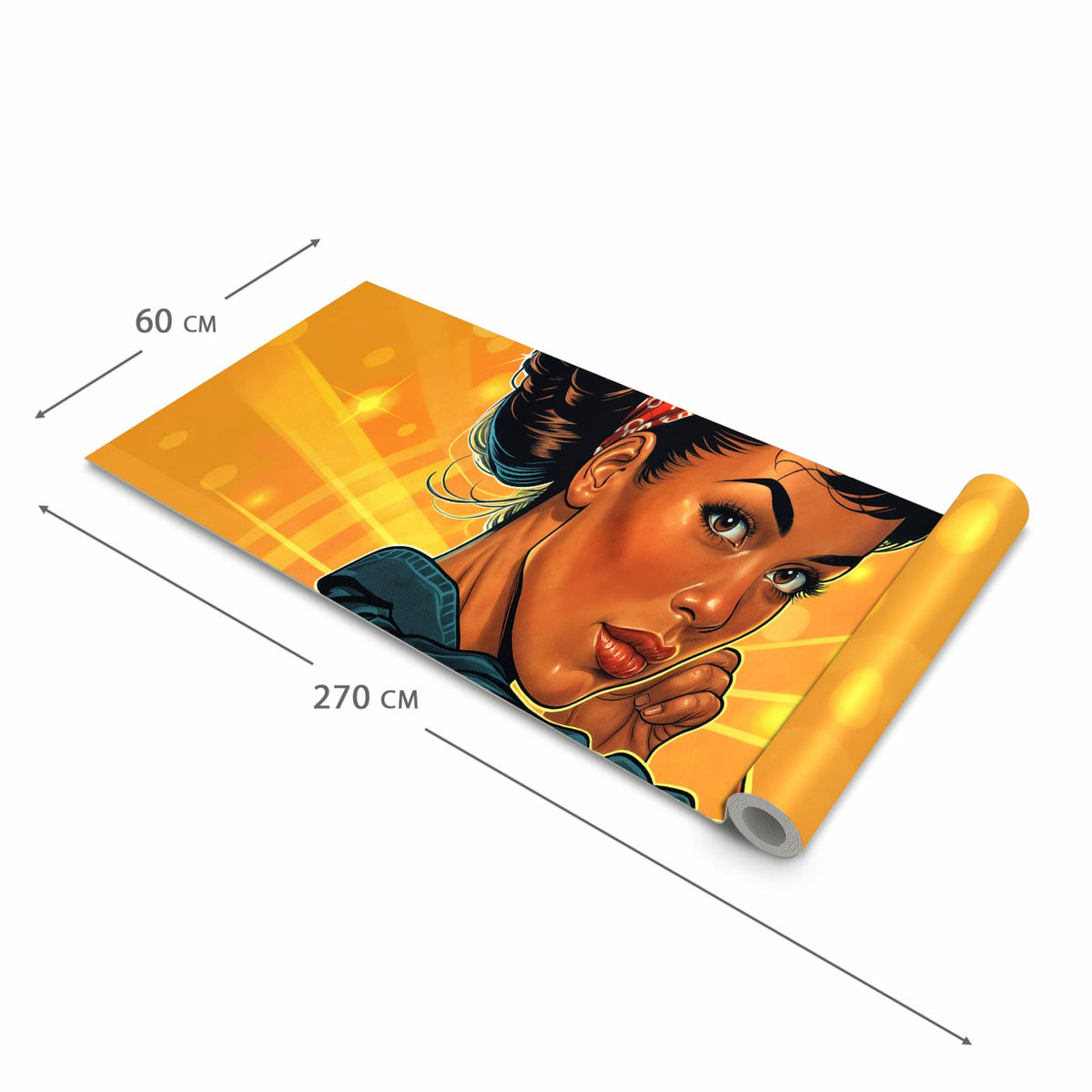 Bodenschonender großer Küchenteppich mit Motiv Motivationsposter in der Größe 90x240 cm