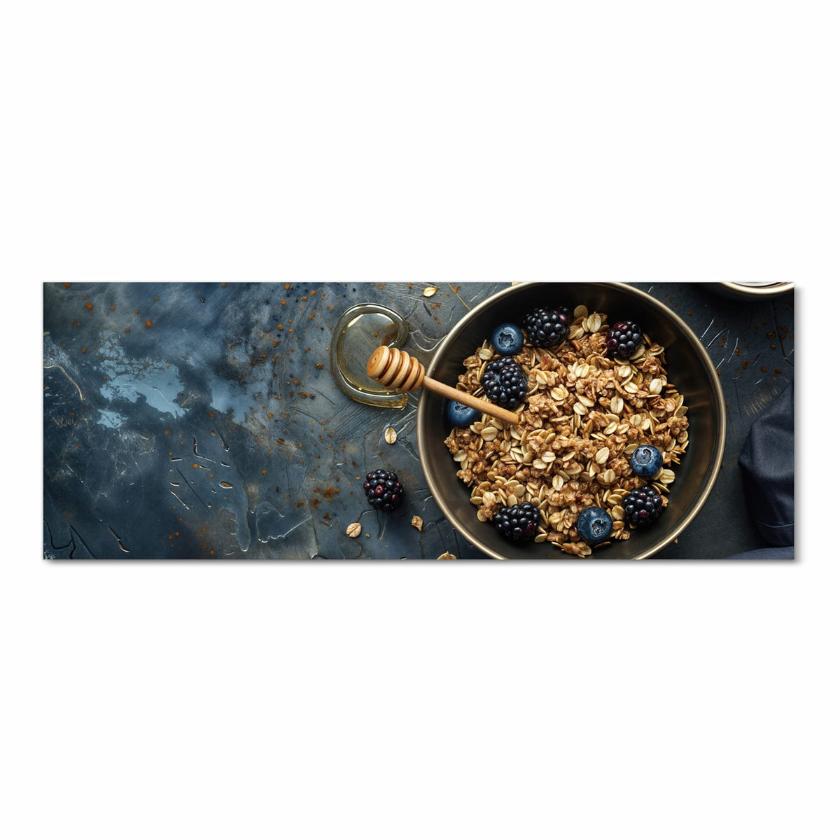 Hygienischer langer Teppich für Flur mit Motiv Müsli mit Beeren in Frontansicht