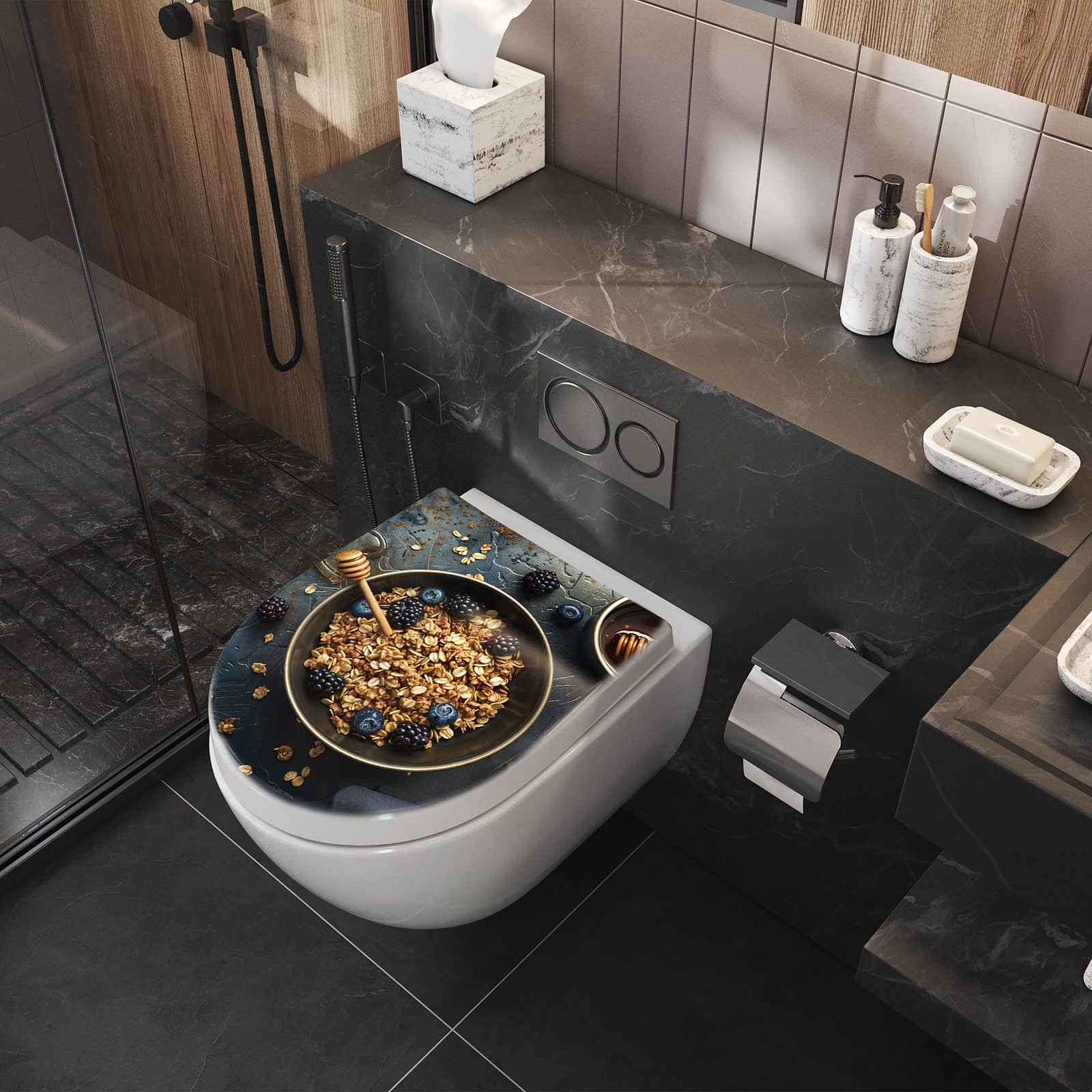 WC-Sitz mit Absenkautomatik Müsli mit Beeren