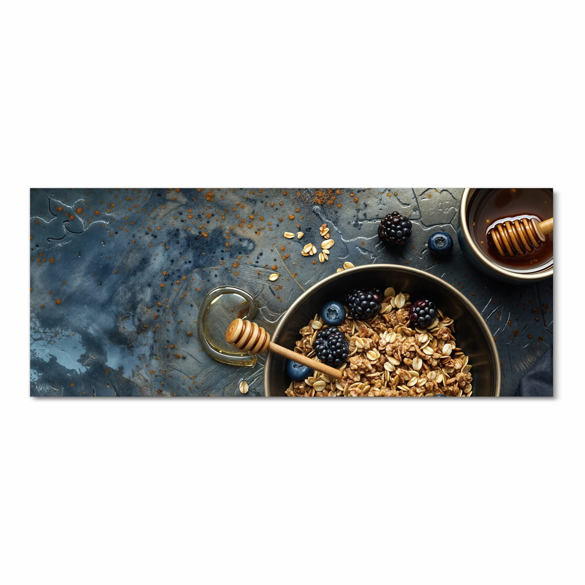 Schmutzabweisender Küchenläufer mit Motiv Müsli mit Beeren in Frontansicht