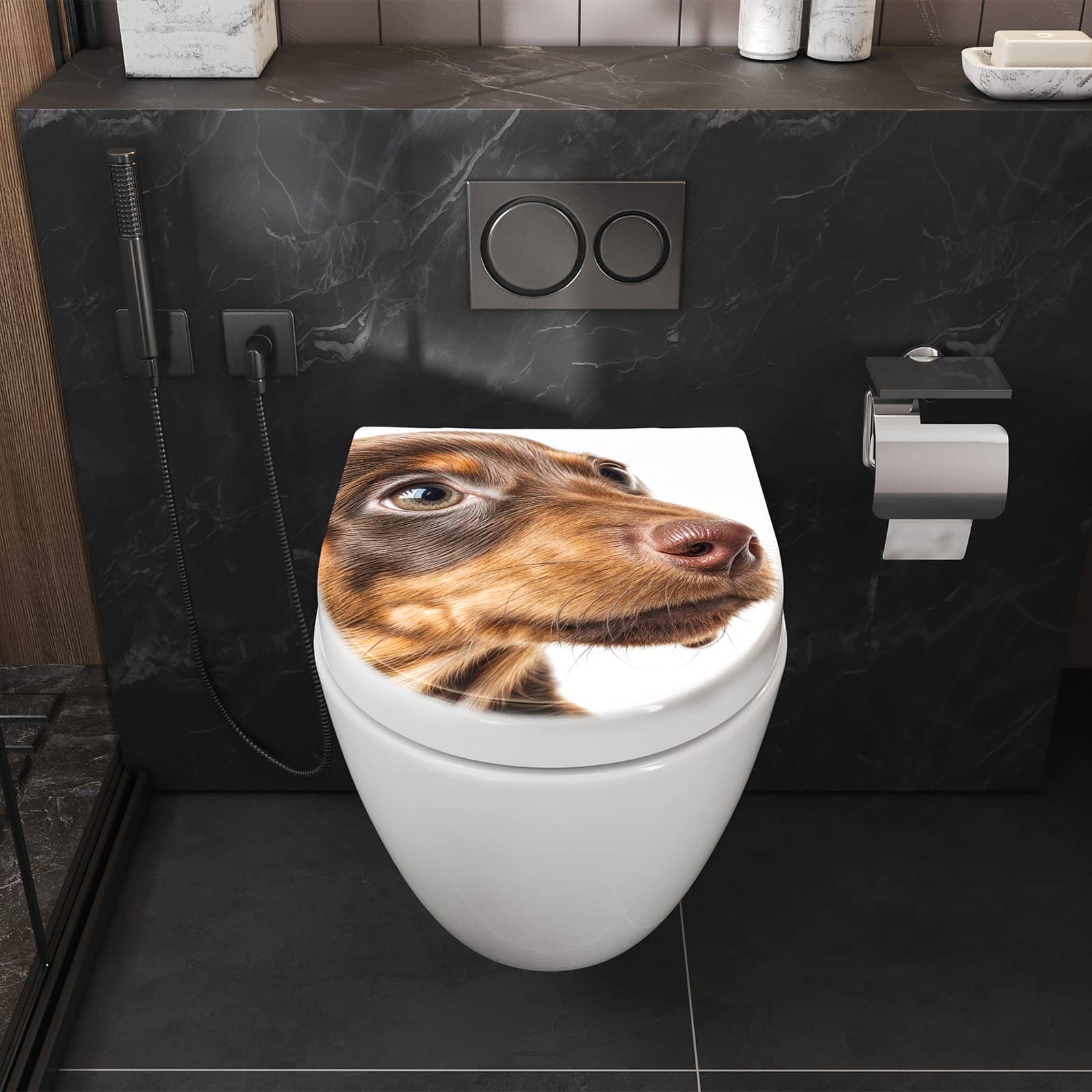 WC-Sitz mit Absenkautomatik Niedlicher Hund
