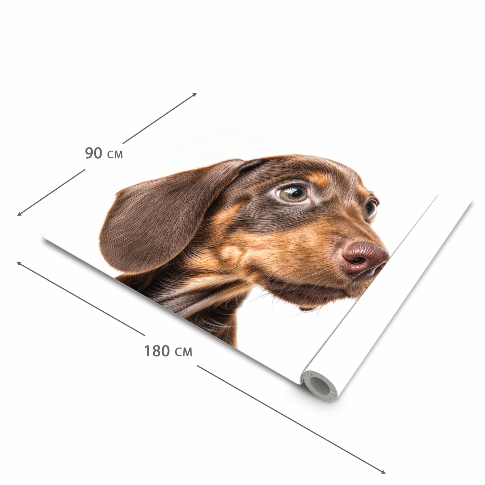 Wasserabweisender waschbarer Küchenläufer mit Motiv Niedlicher Hund in der Grösse 90x240 cm