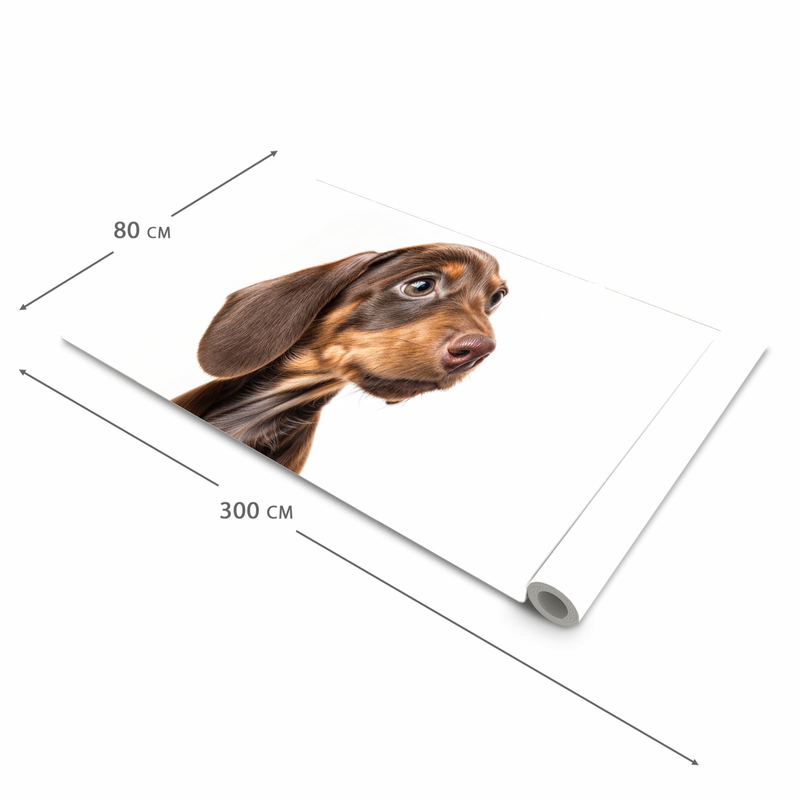 Waschbarer Küchenläufer mit Motiv Niedlicher Hund in der Grösse 90x240 cm für Trittkomfort