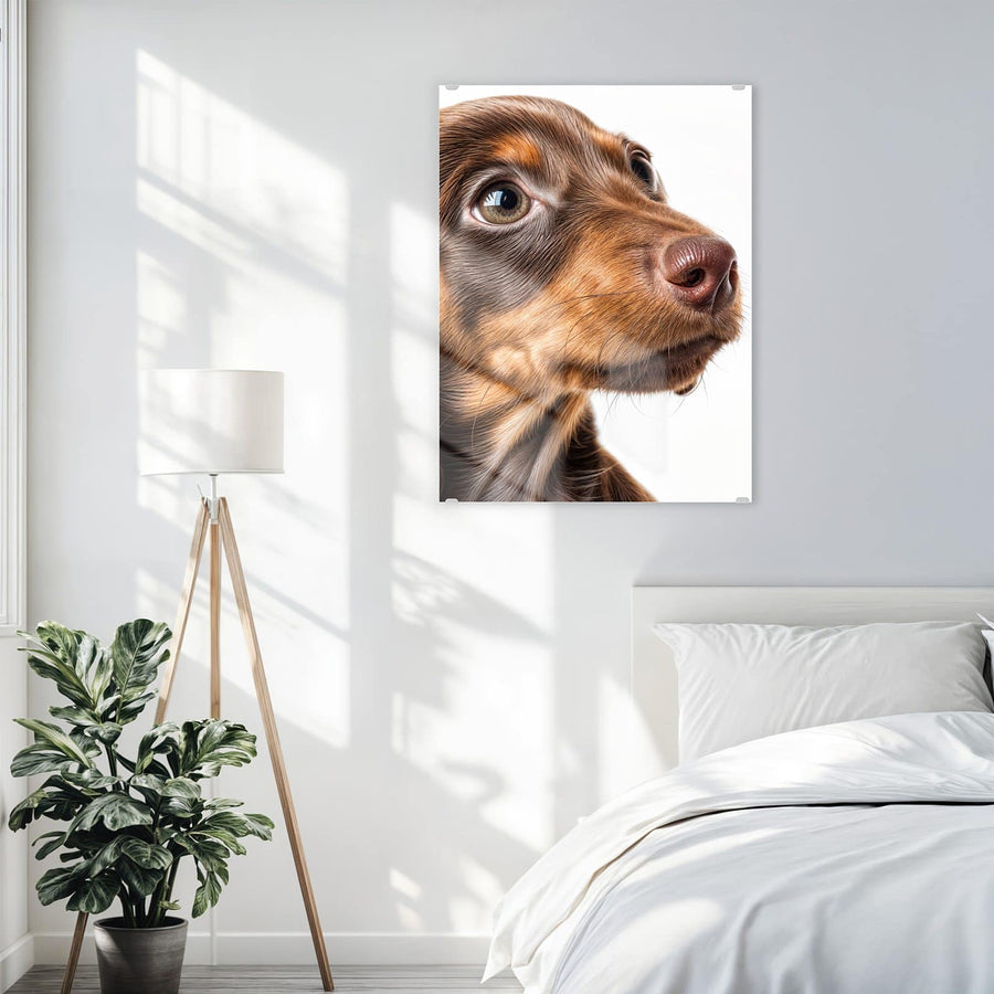Maße Wandbild - Dackelwelpe - Hochformat