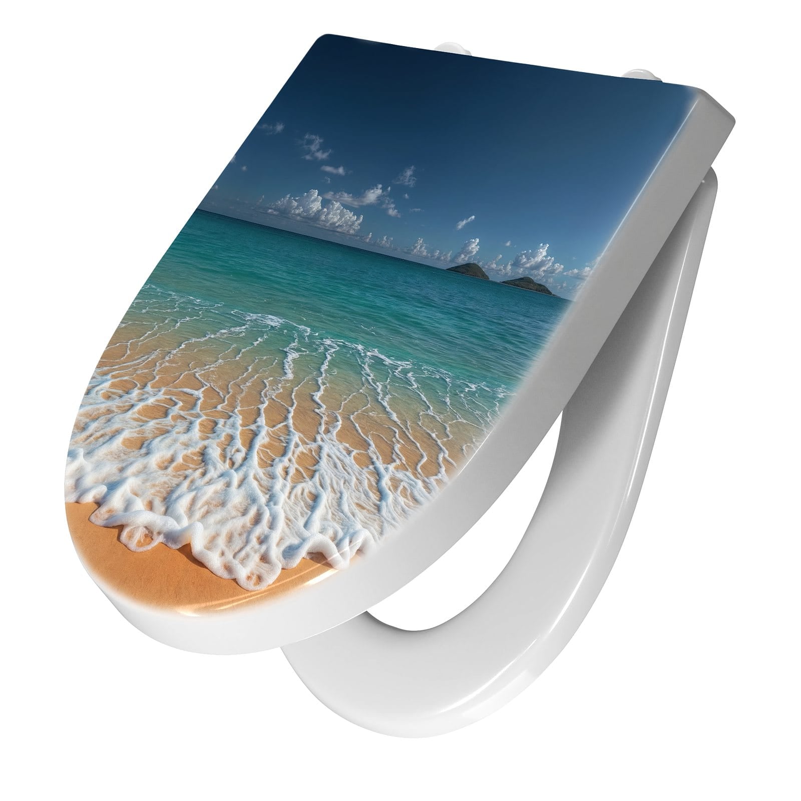 WC-Sitz mit Absenkautomatik Wellen am Sandstrand