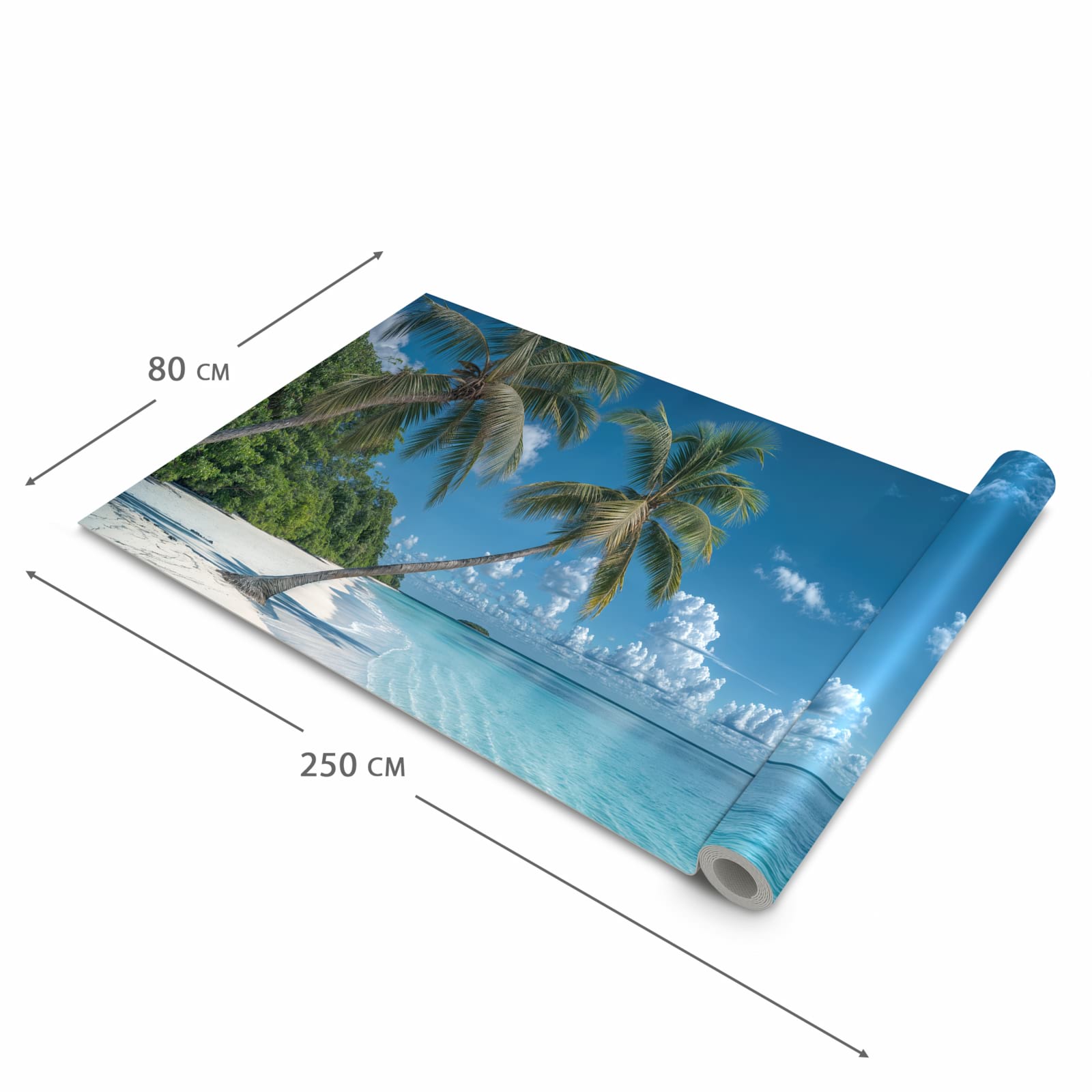 Rutschfester Küchenläufer mit Motiv Strandurlaub in der Grösse 90x180 cm für Trittkomfort