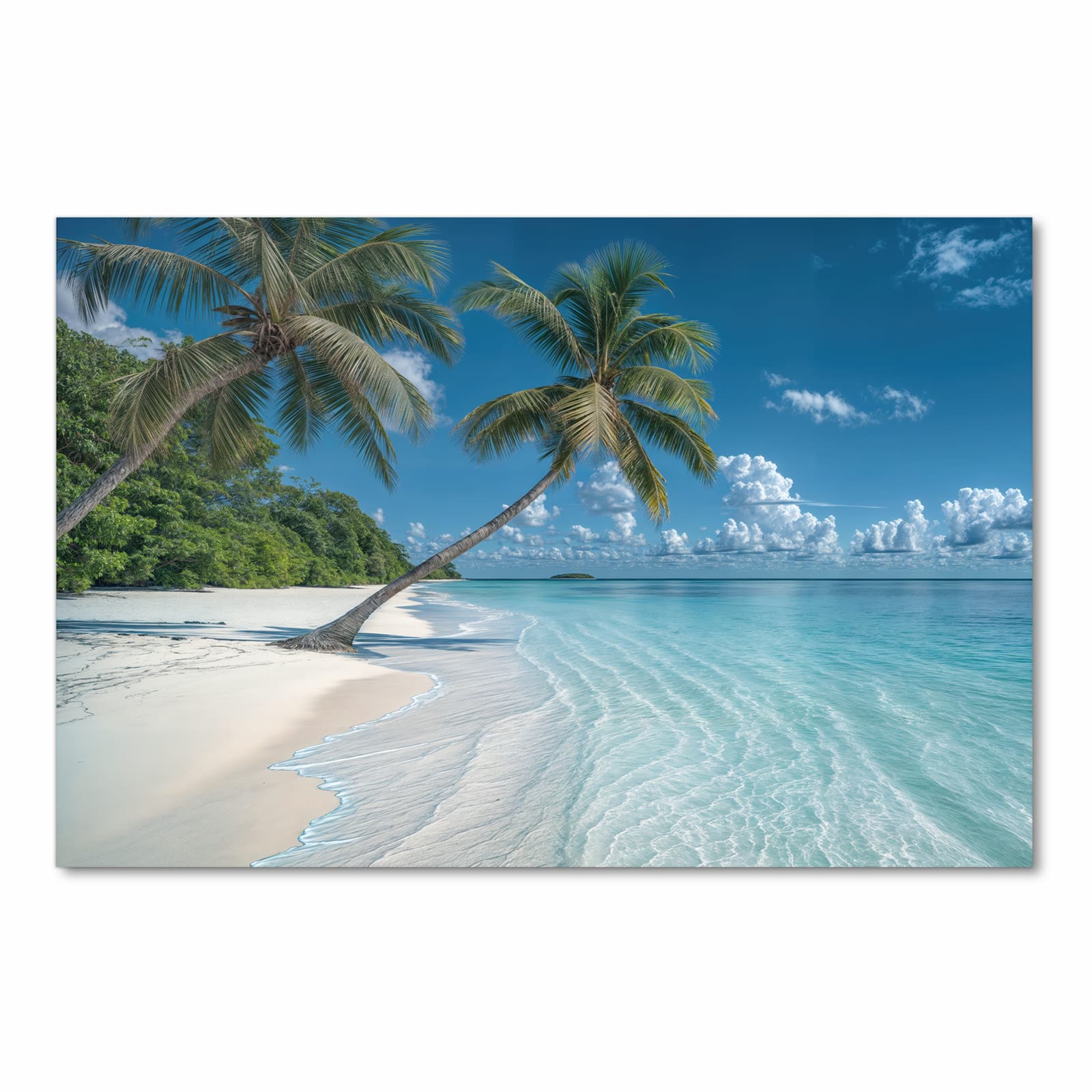 Schmutzabweisender waschbarer Küchenteppich mit Motiv Strandurlaub in Frontansicht