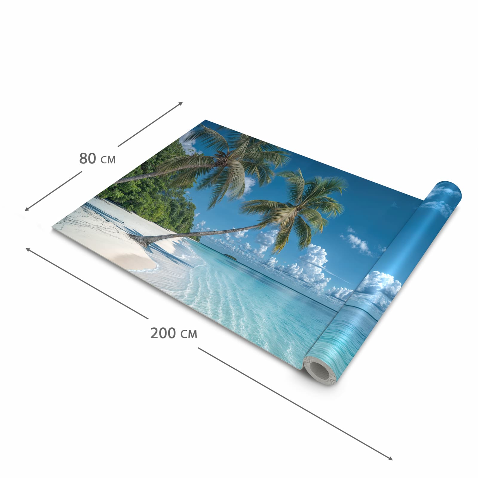 UV-beständiger Küchenläufer mit Motiv Strandurlaub in der Grösse 90x180 cm