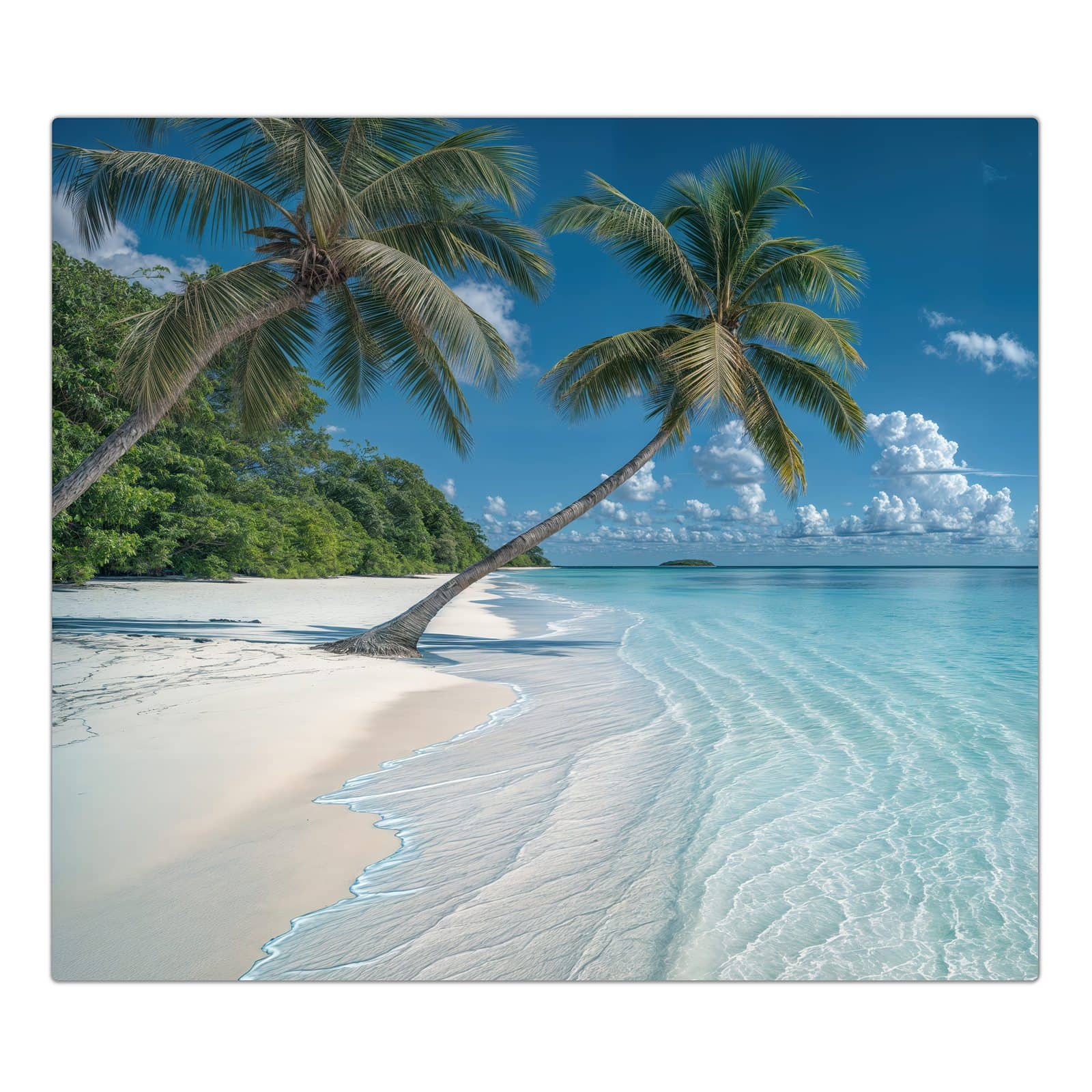 1-teilige Herdabdeckplatte mit Strandurlaub-Motiv in der Frontansicht