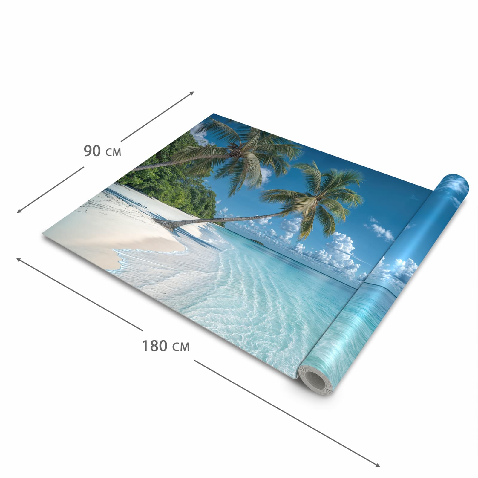 Schmutzabweisender waschbarer Küchenläufer mit Motiv Strandurlaub in der Größe 90x180 cm