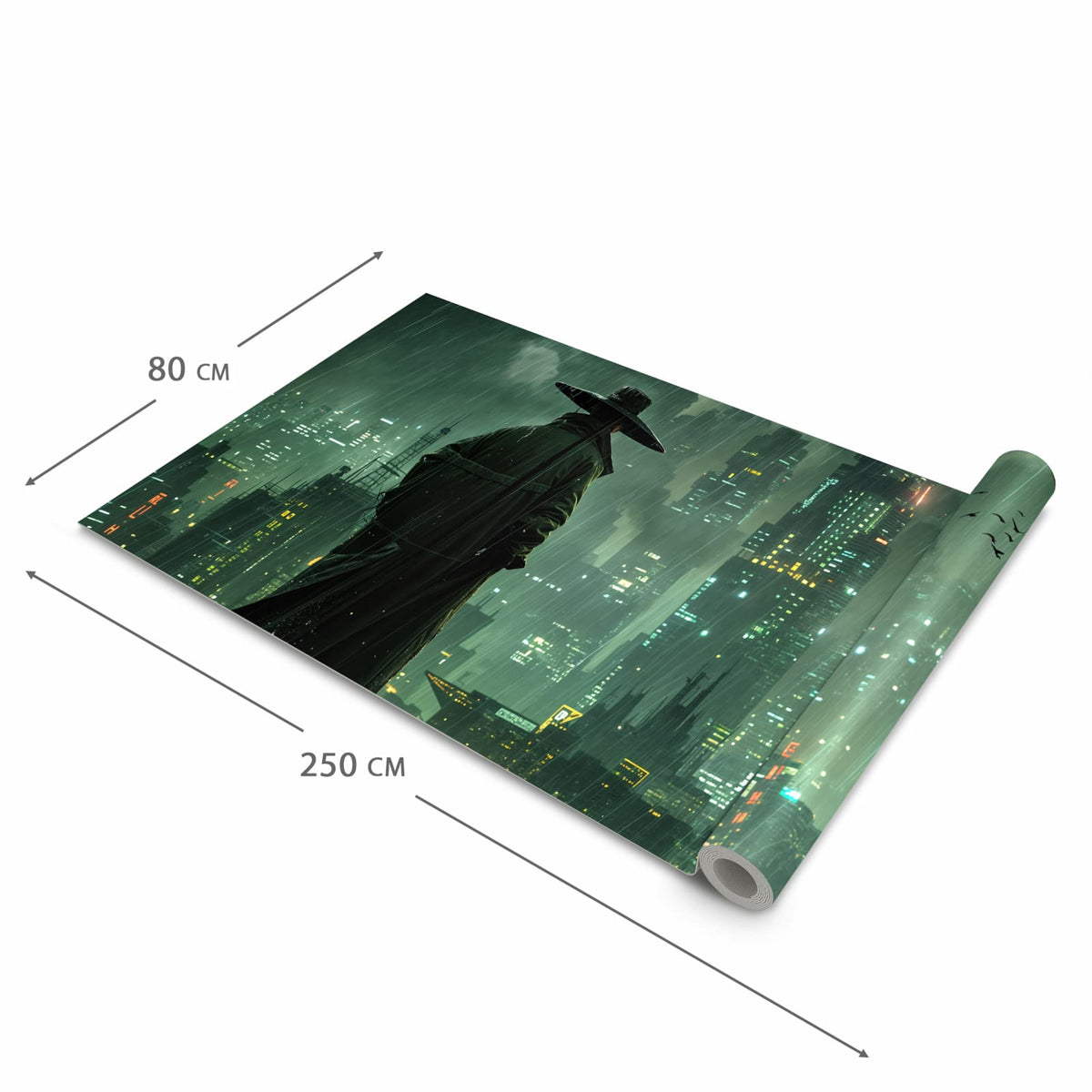 Langlebiger Küchenteppich mit Motiv Stadt in Regen in der Grösse 80x300 cm