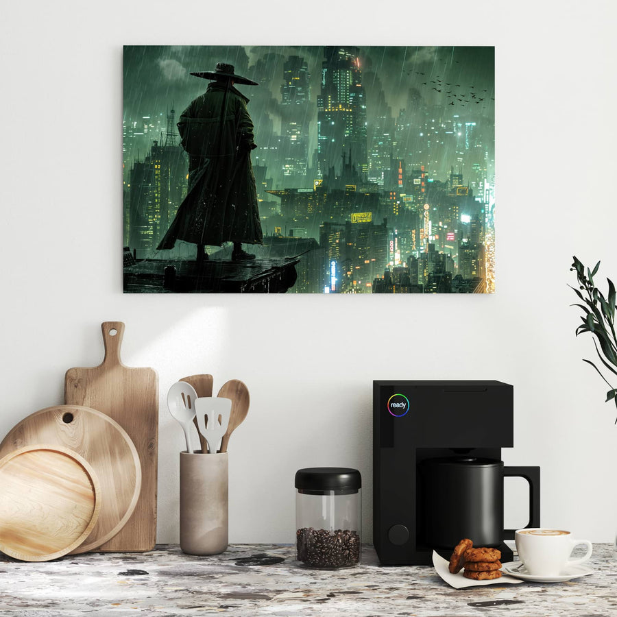 Maße Metall Magnettafel - Mann auf der Dachkante