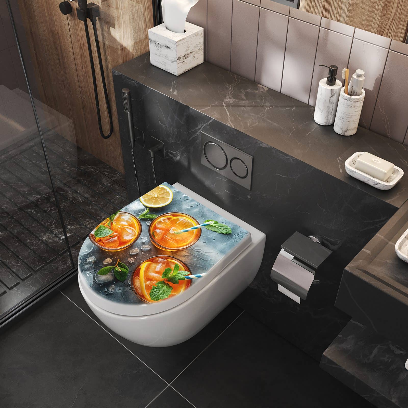 WC-Sitz mit Absenkautomatik Sommerlicher Drink