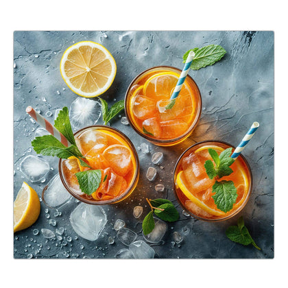 Herdabdeckplatte mit dem Motiv Drei Drinks mit Zitrone