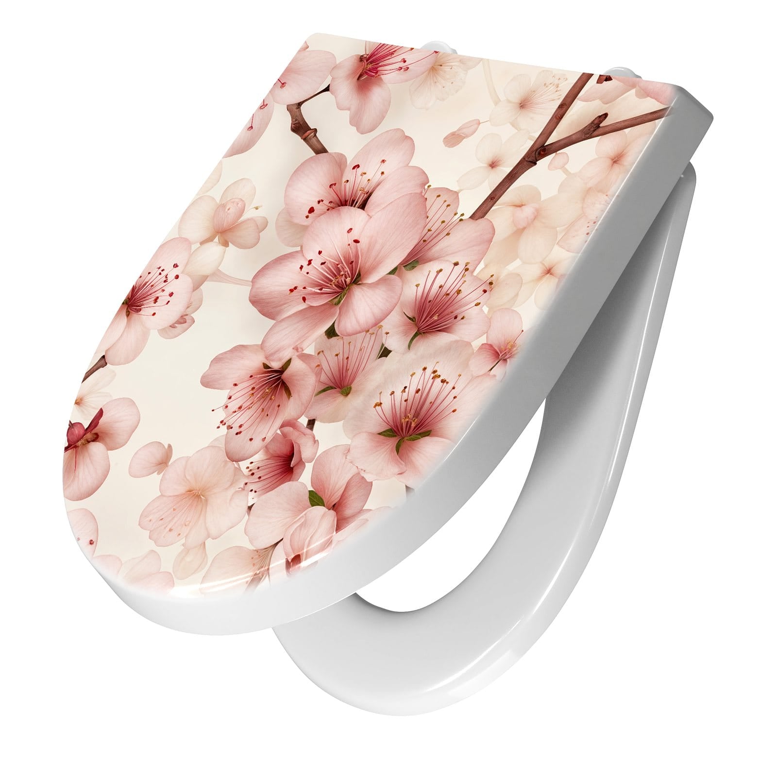 WC-Sitz mit Absenkautomatik Kirschblüten