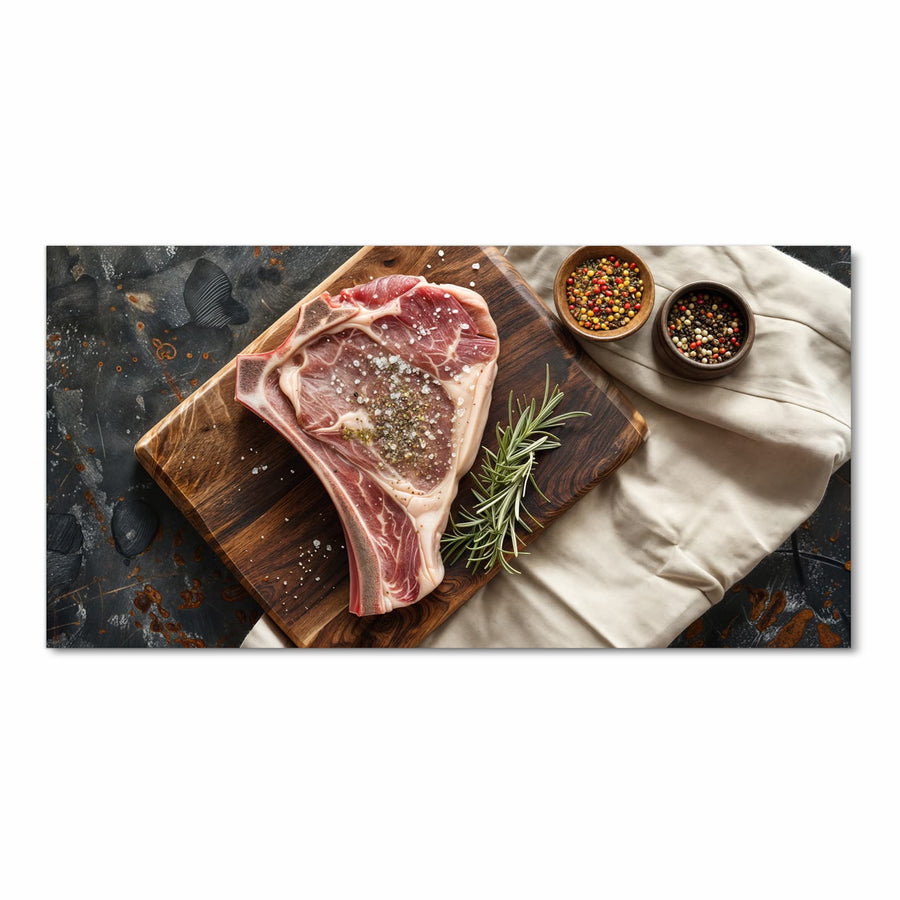 Maße Küchenläufer - Rohes Steak auf Holz