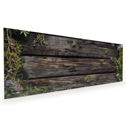 Küchenrückwand mit dem Motiv Wildblumen auf Holz
