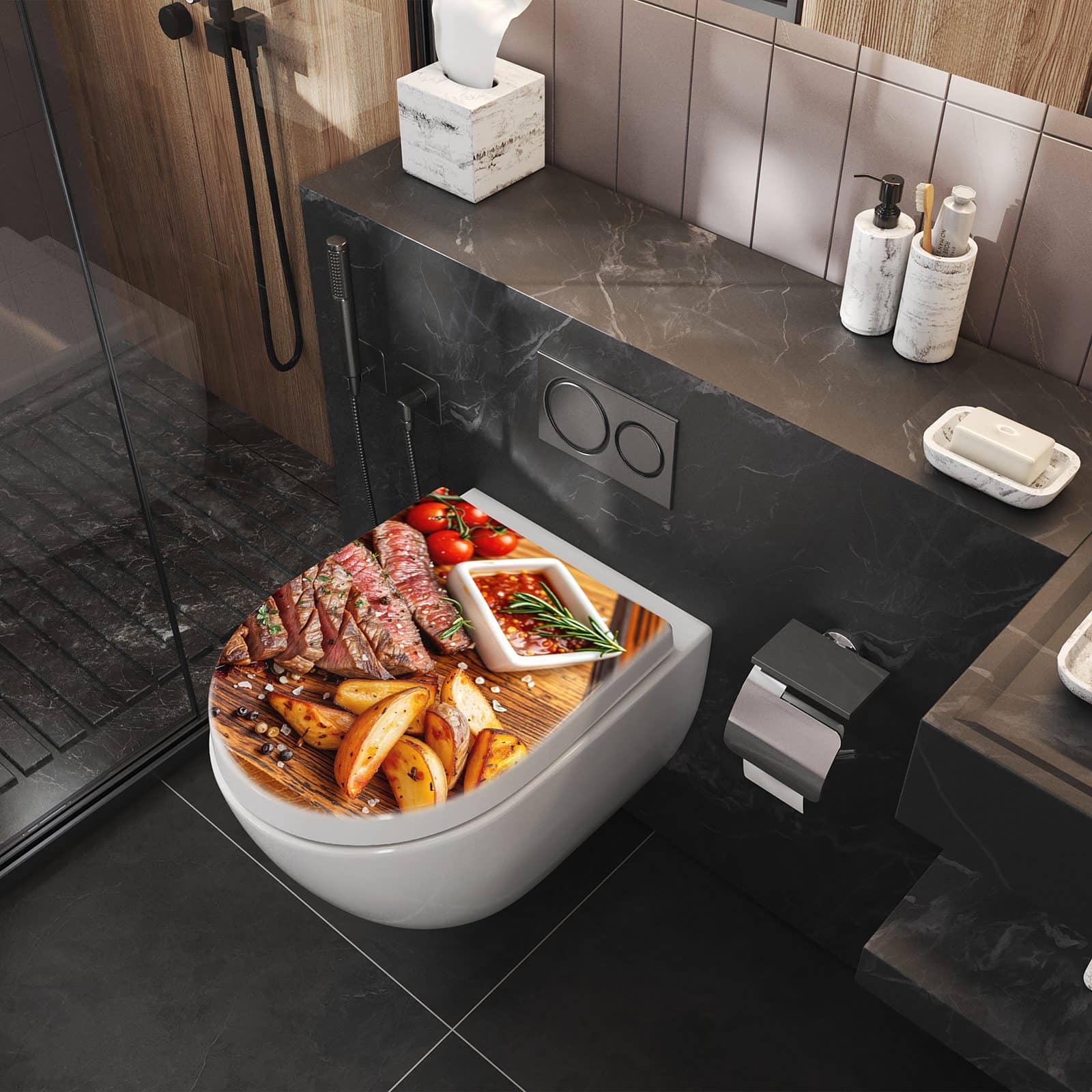 WC-Sitz mit Absenkautomatik Grillplatte