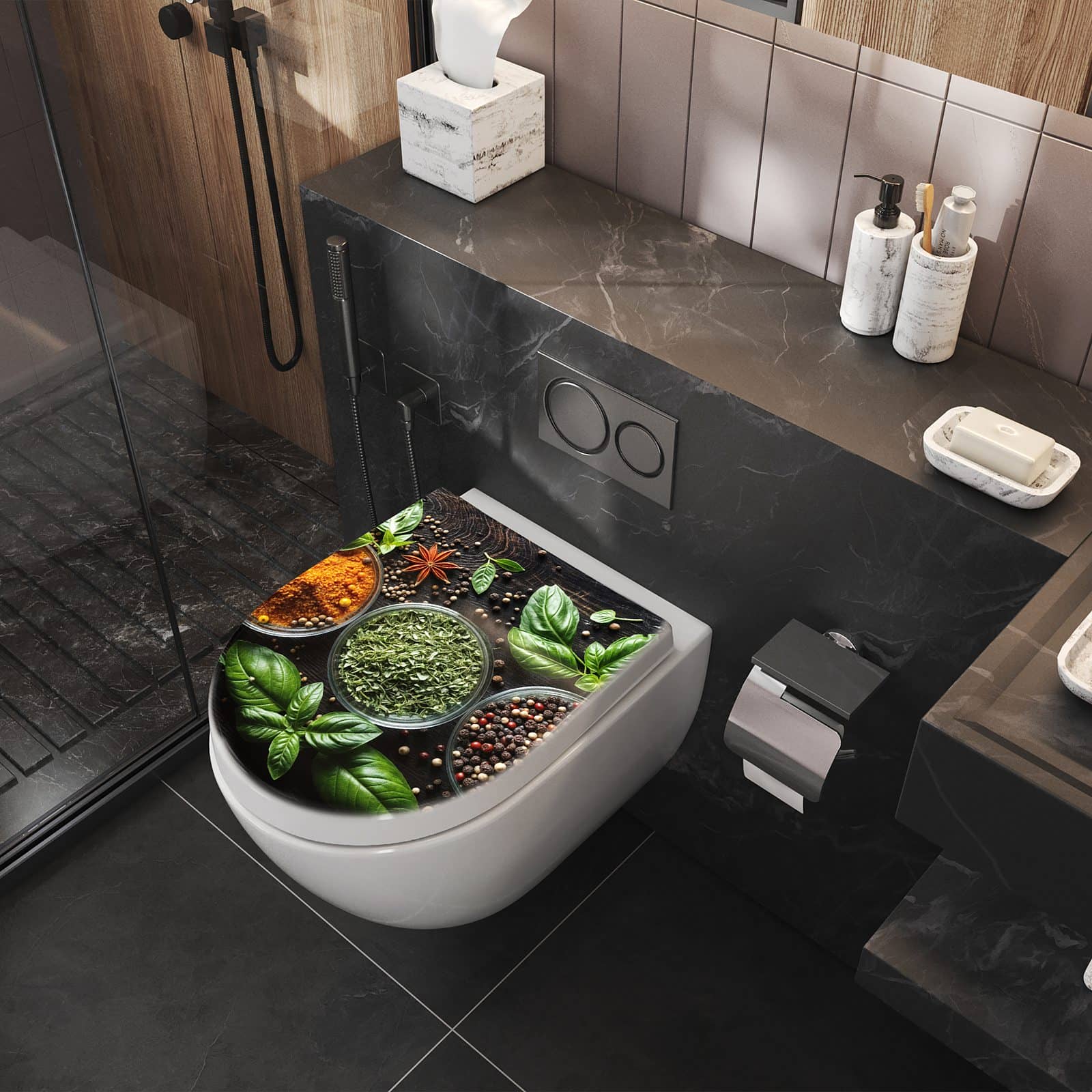 WC-Sitz mit Absenkautomatik Gewürze Und Kräuter