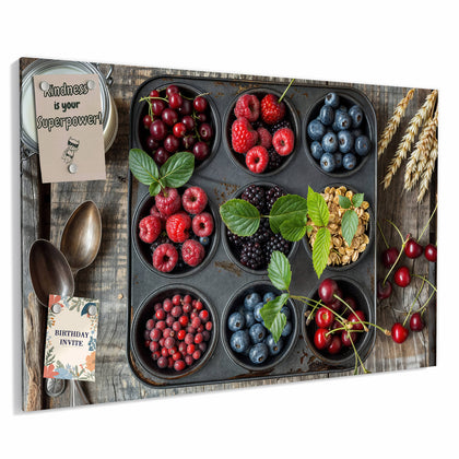 Metall Magnettafel mit dem Motiv Beeren in Muffinform